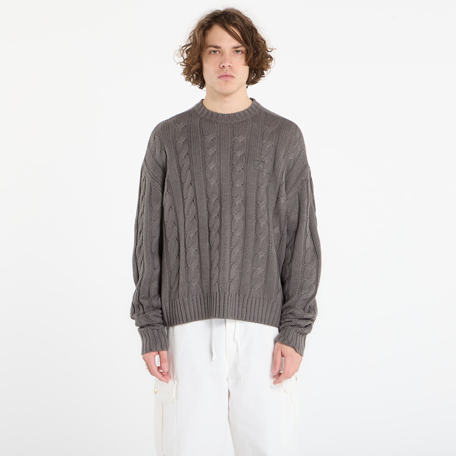 Pulover Karl Kani Og Cable Knit Os Sweater Black XL