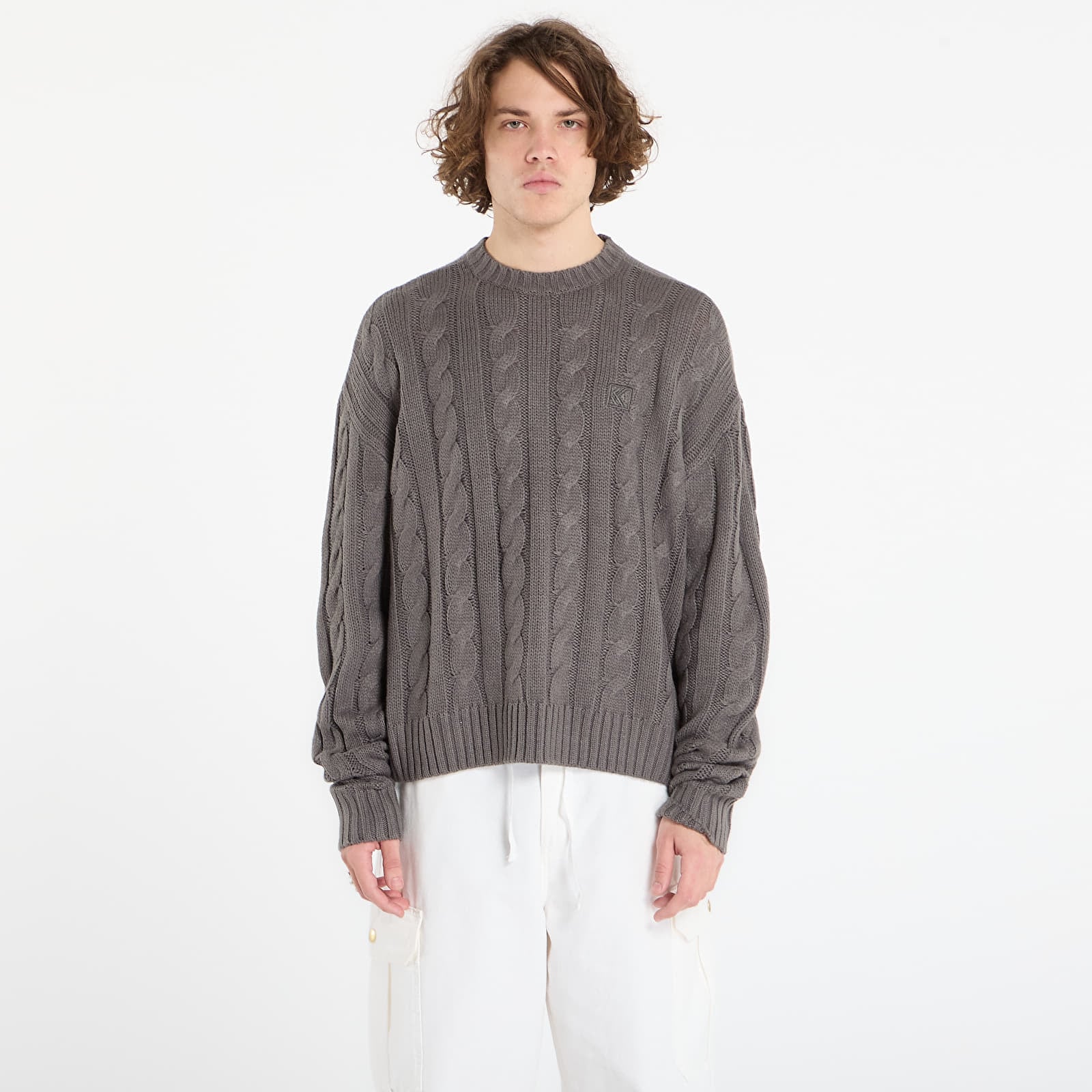 Maglioni Karl Kani Og Cable Knit Os Sweater Black