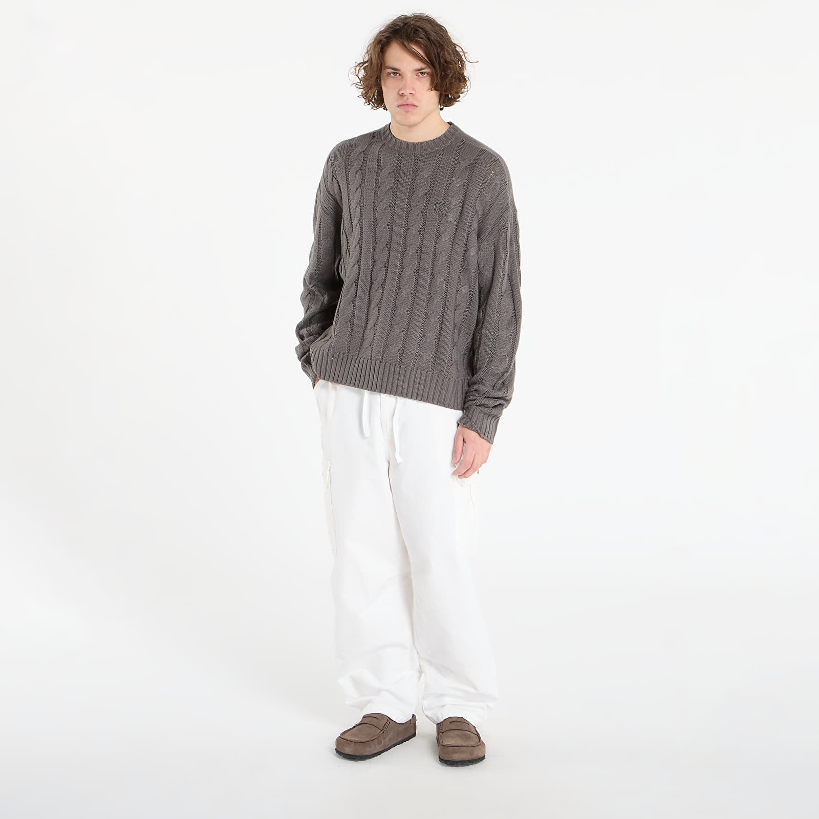 Maglioni Karl Kani Og Cable Knit Os Sweater Black