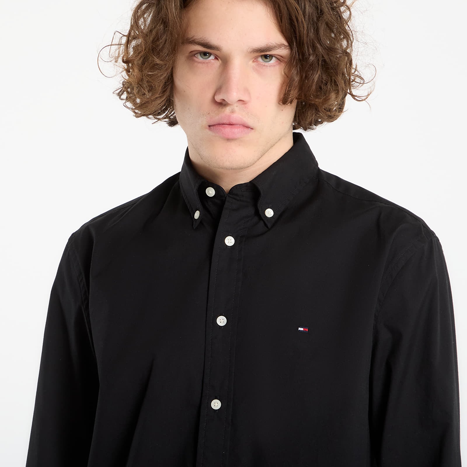 Košile Tommy Hilfiger Core Flex Poplin Solid Rf Shirt Black