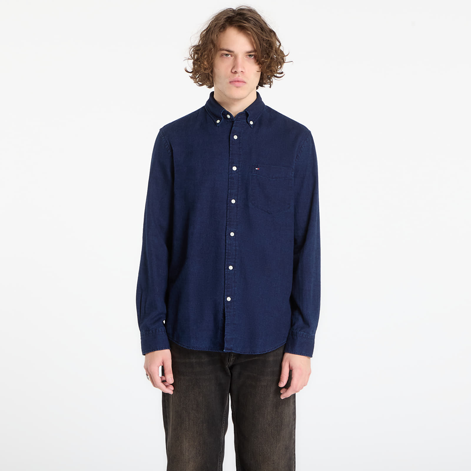 Camasa Tommy Hilfiger Flannel Indigo Shirt Dark Blue Indigo S