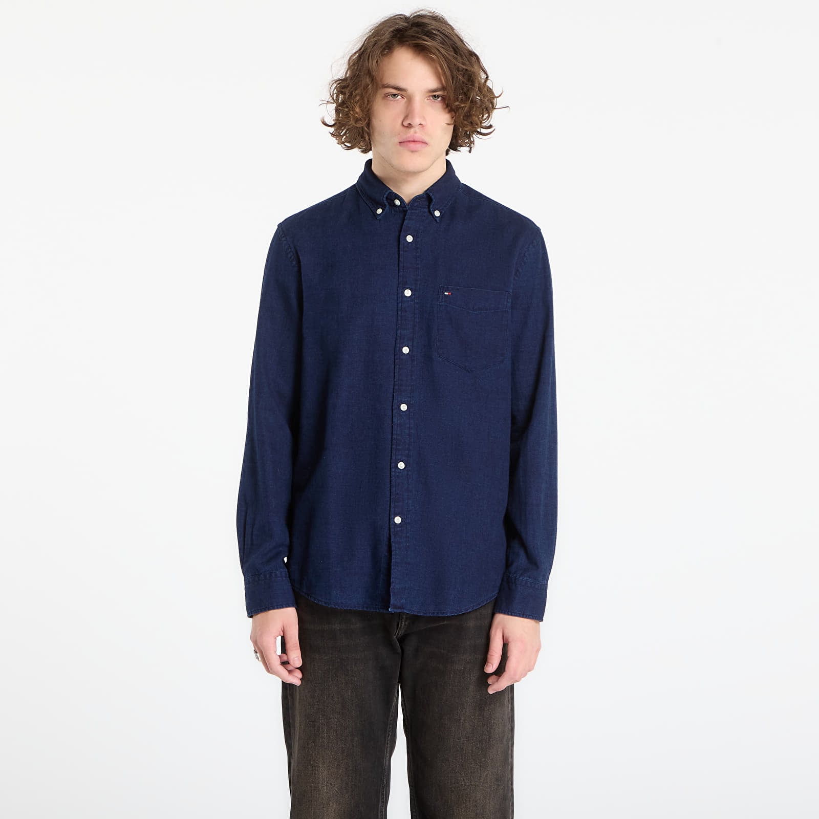 Shirts Tommy Hilfiger Flannel Indigo Shirt Dark Blue Indigo
