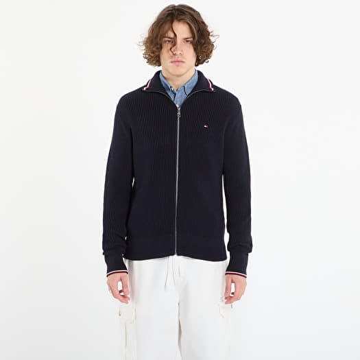 Maglione Tommy Hilfiger Rwb Rib Zip Through Desert Sky