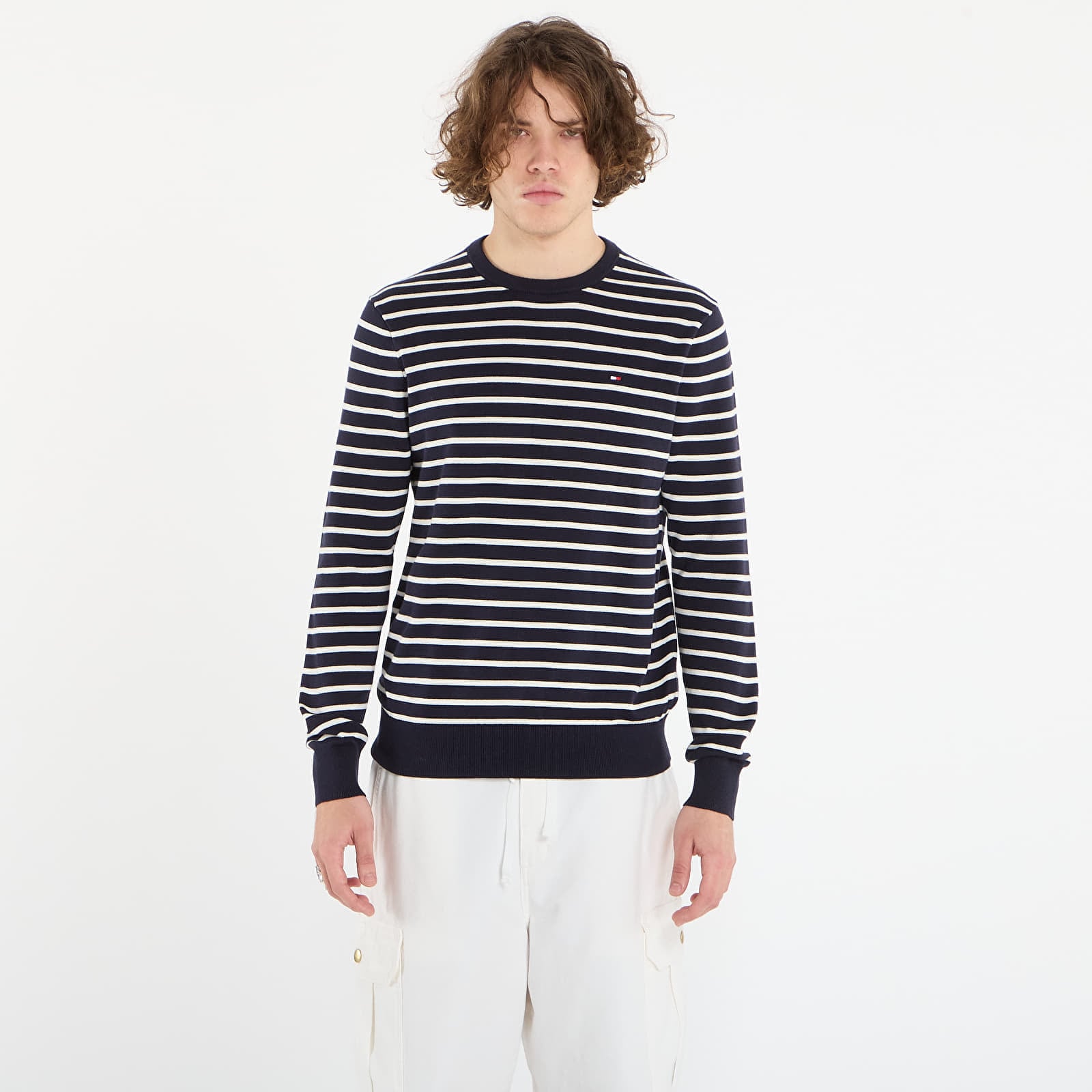 Pulover Tommy Hilfiger Essential Ssnl Cotton Crew Neck Desert Sky/ Ivory M