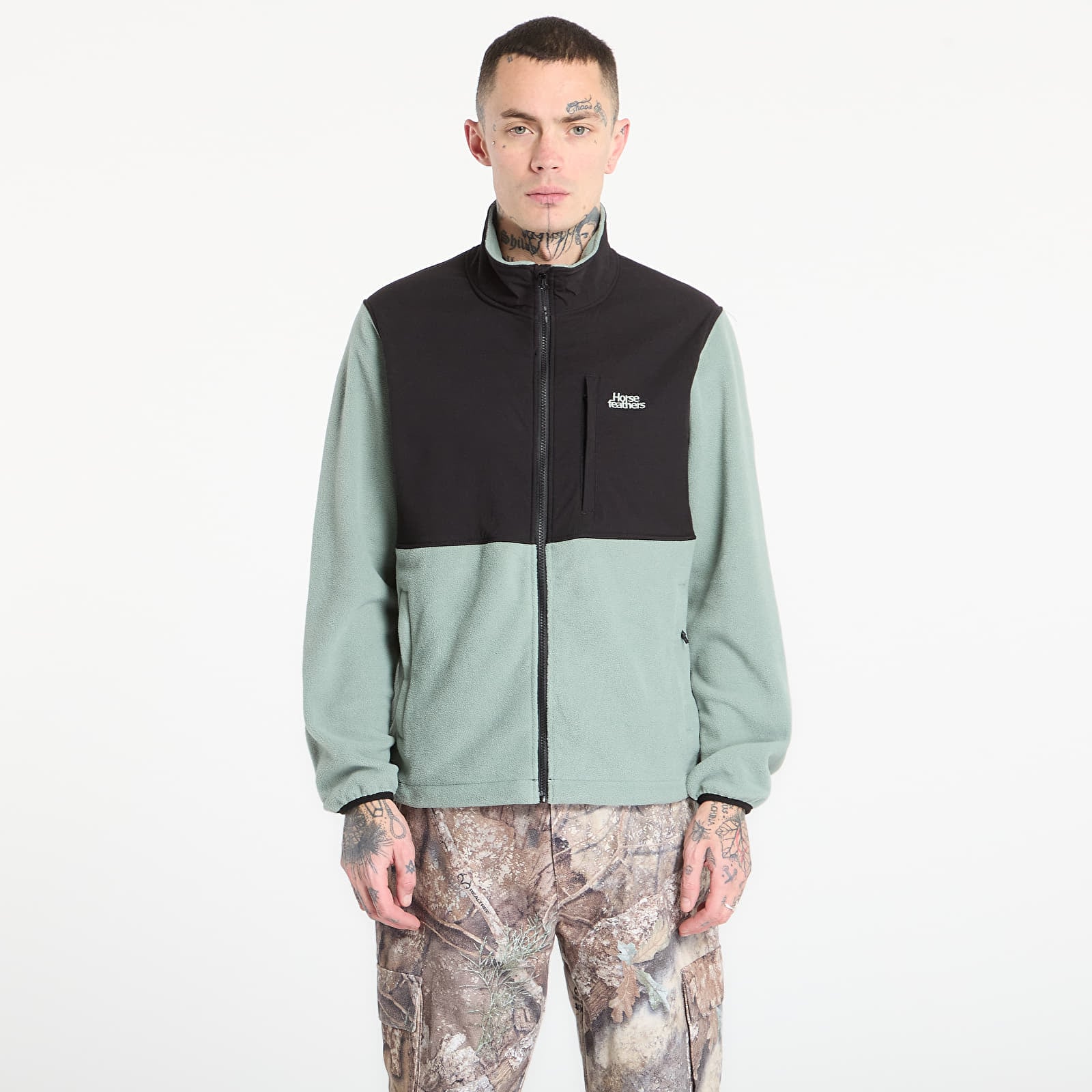 Felpe con cappuccio uomo Horsefeathers Duval Fleece Sweatshirt Iceberg Green