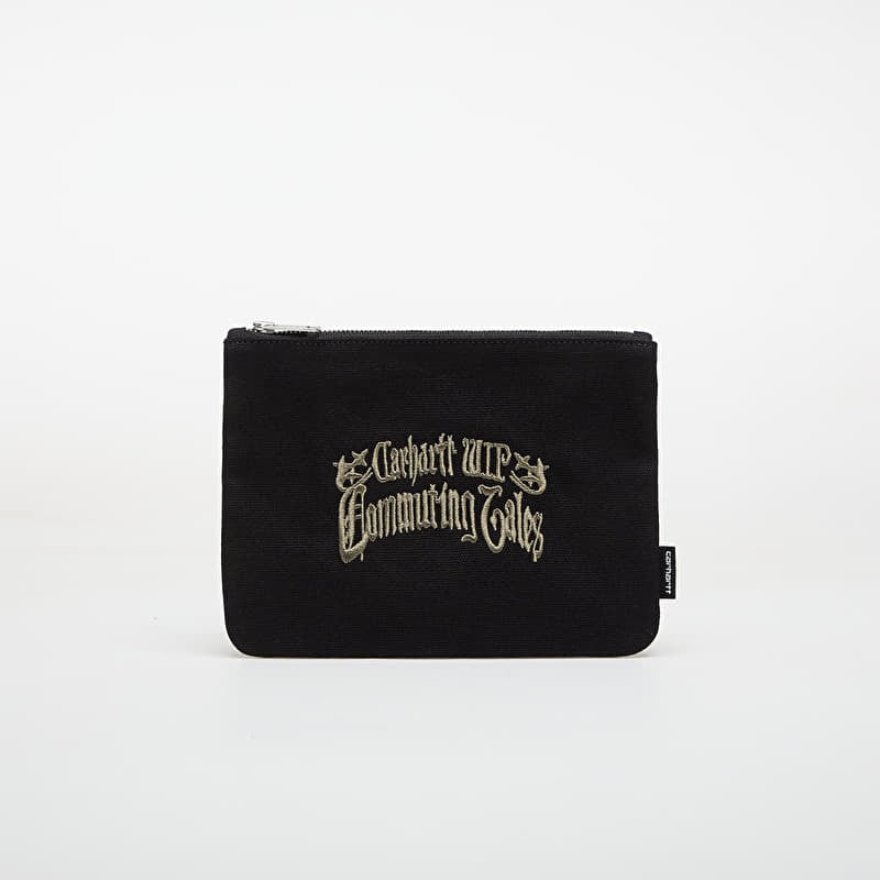 Rahakott Carhartt WIP Canvas Graphic Zip Wallet Commuting Tales Embroidery/ Black