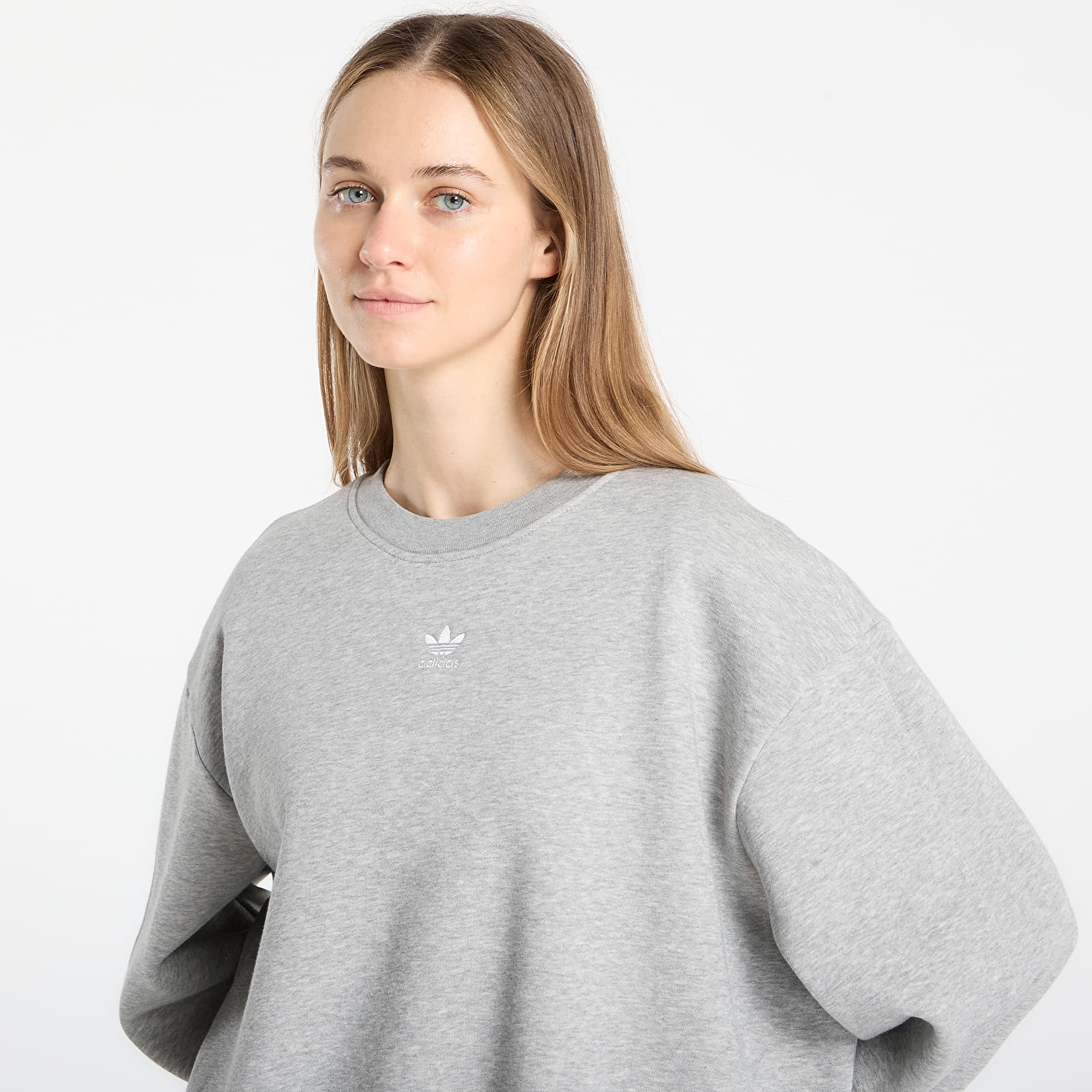Women's Sweatshirts adidas Ess Crew Fl Os Medium Grey Heather