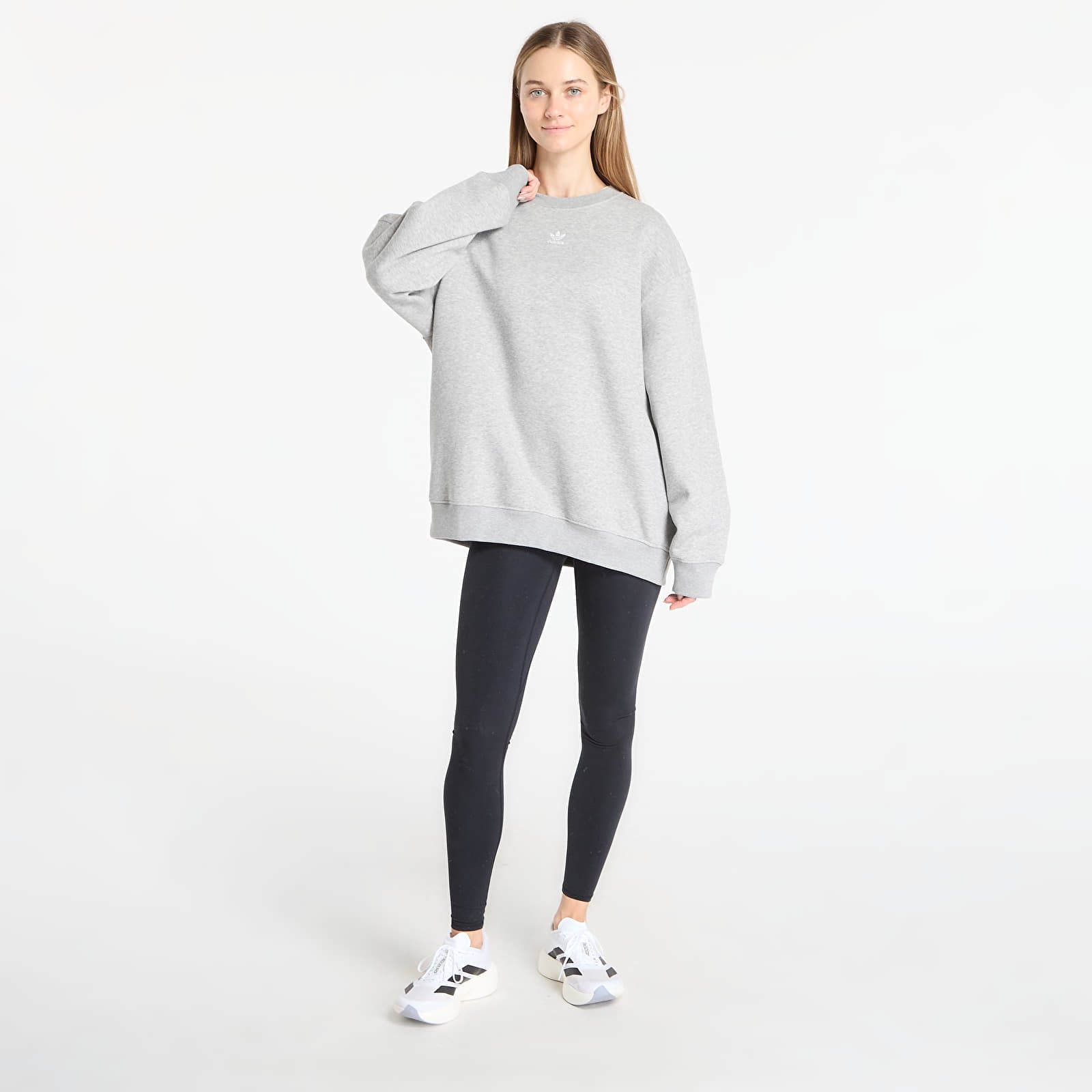 Women's Sweatshirts adidas Ess Crew Fl Os Medium Grey Heather
