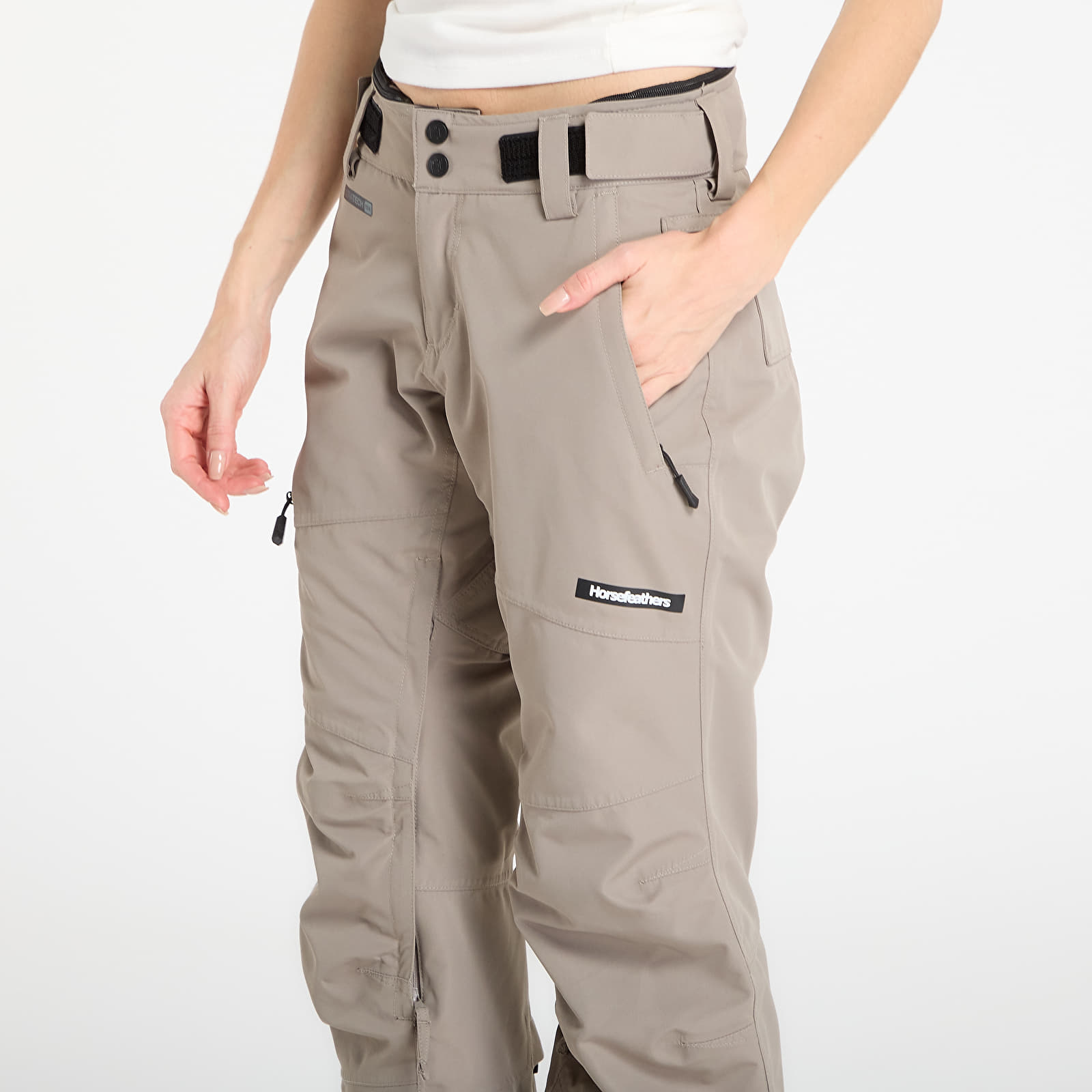 Byxor för kvinnor Horsefeathers Lotte Ii Shell Pants Taupe