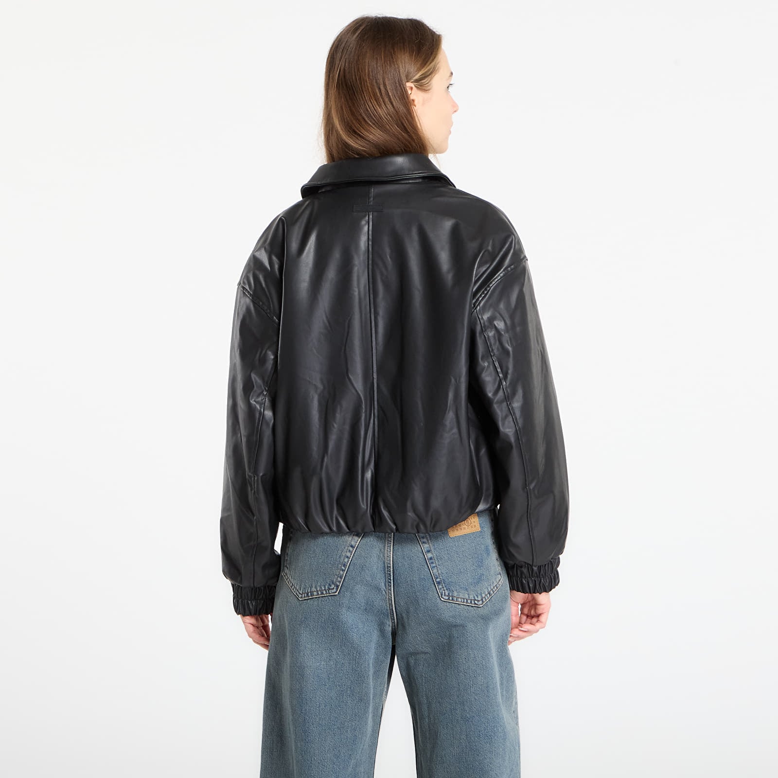 Dámske bundy Calvin Klein Jeans Faux Leather Insulated Jacket Black