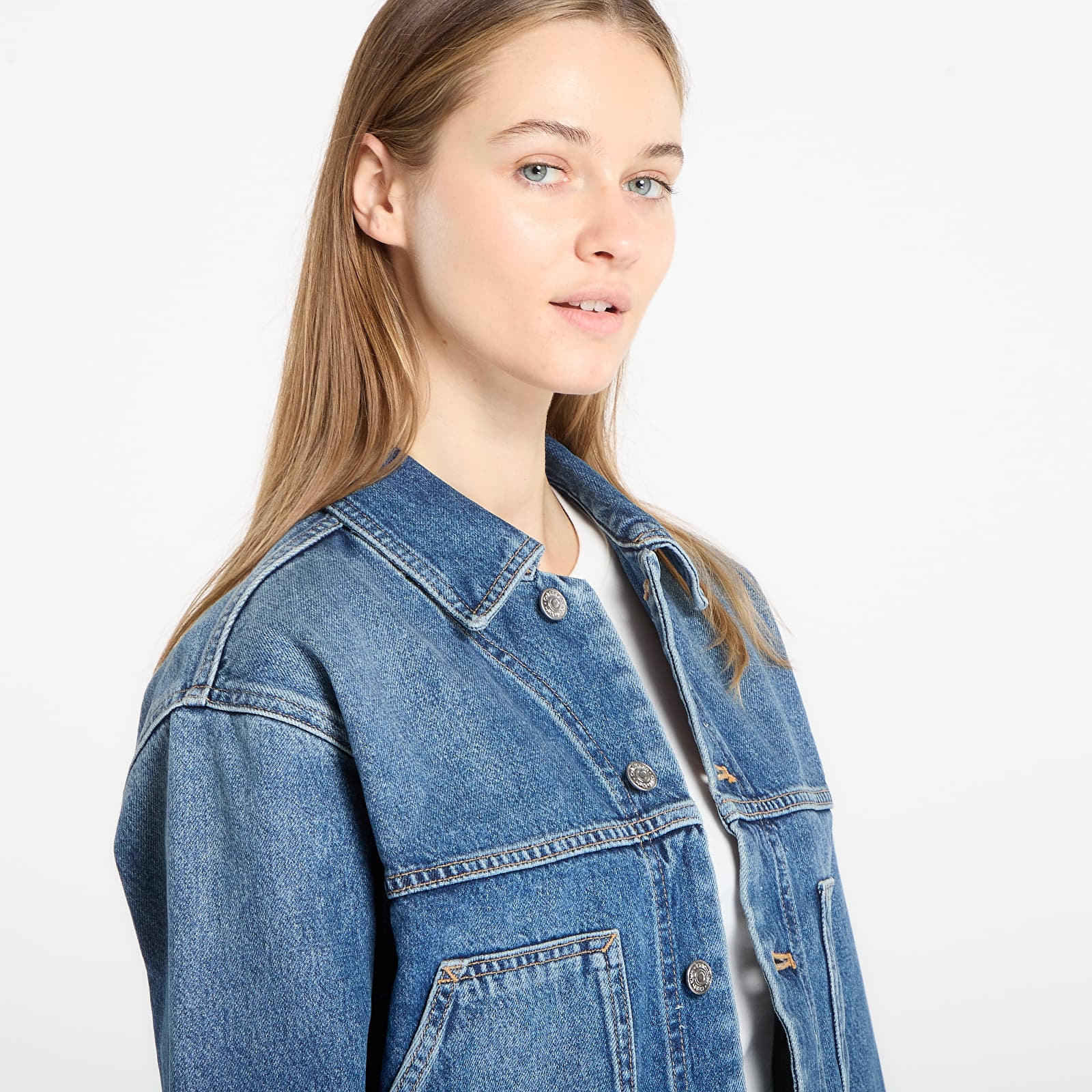 Dámské bundy Calvin Klein Jeans Workwear Jacket Blue