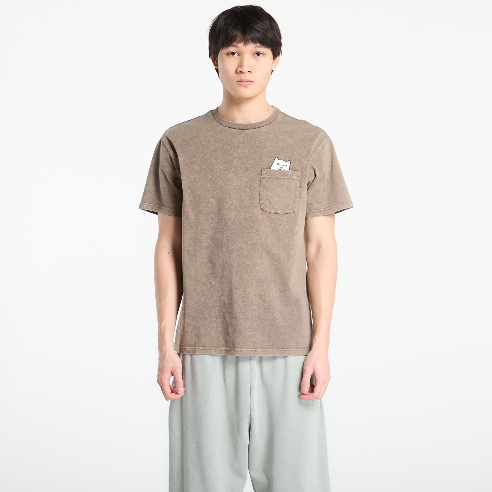 T-shirt RIPNDIP Lord Nermal Pocket Tee Brown Vintage Wash S