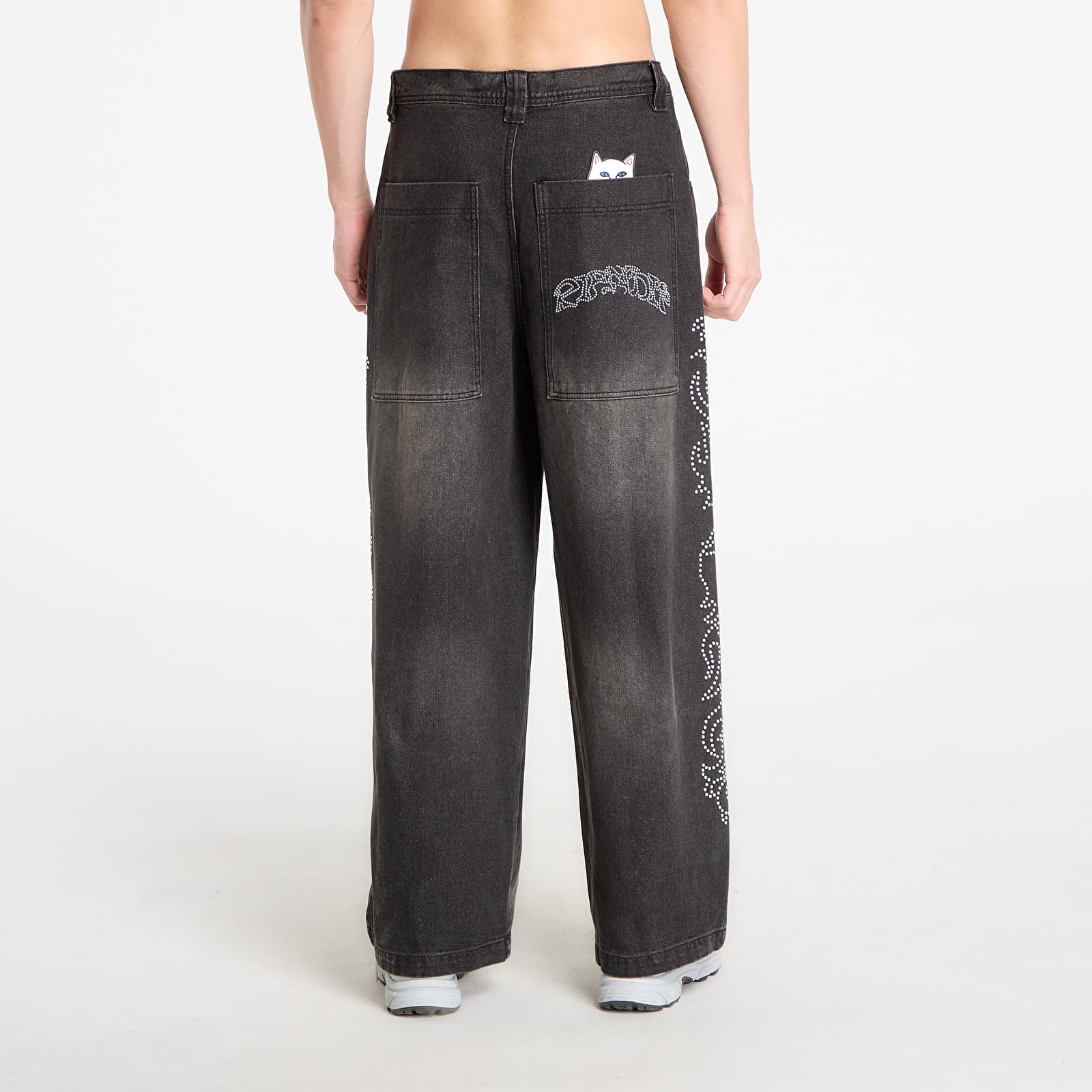 Чоловічі штани RIPNDIP Pretty Flacko Extra Wide Leg Pants Black Vintage Wash Denim