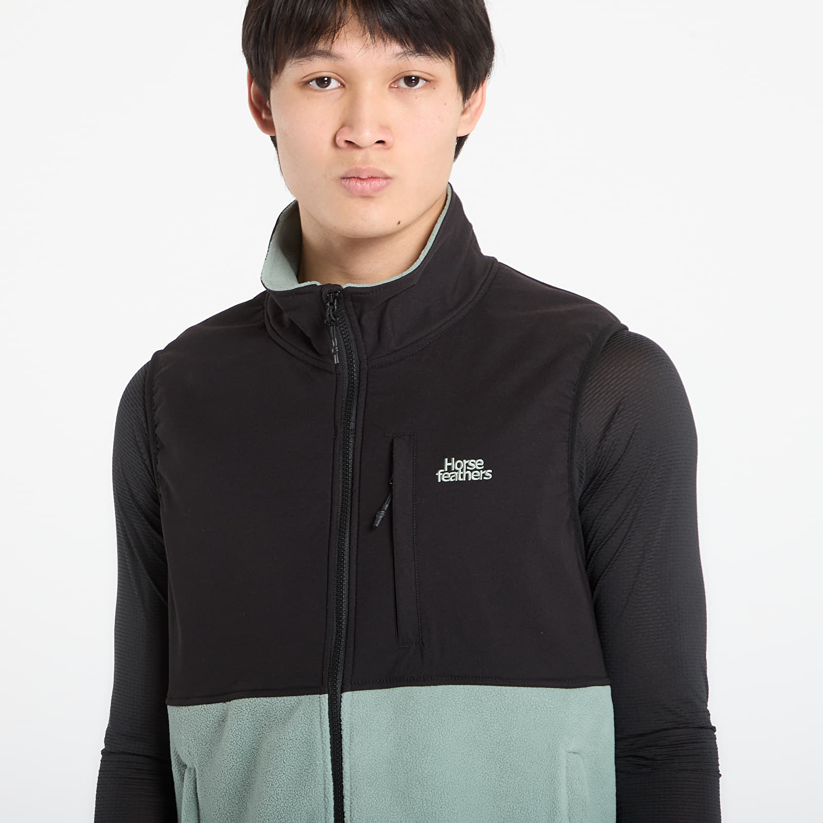 Muški prsluci Horsefeathers Duval Fleece Vest Iceberg Green
