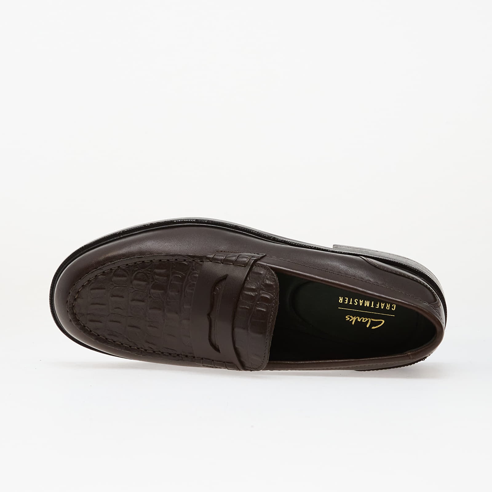 Vyriški sportbačiai ir batai Clarks CraftJames Lo Brown Crocodile Leather