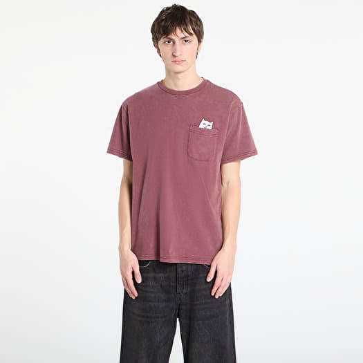 Tričko RIPNDIP Lord Nermal Pocket Tee Burgundy Vintage Wash