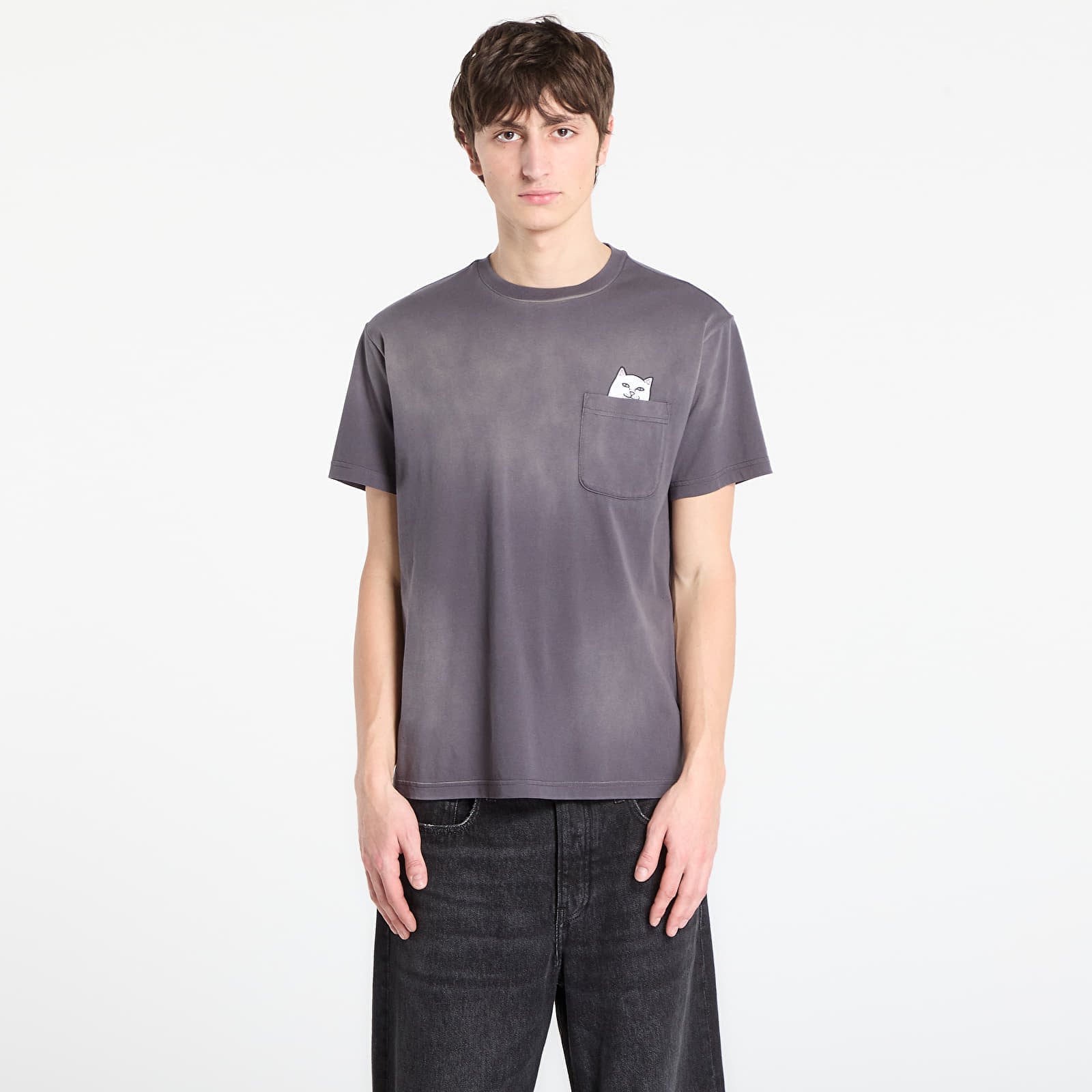 Тениска RIPNDIP Lord Nermal Pocket Tee Charcoal Vintage Wash M