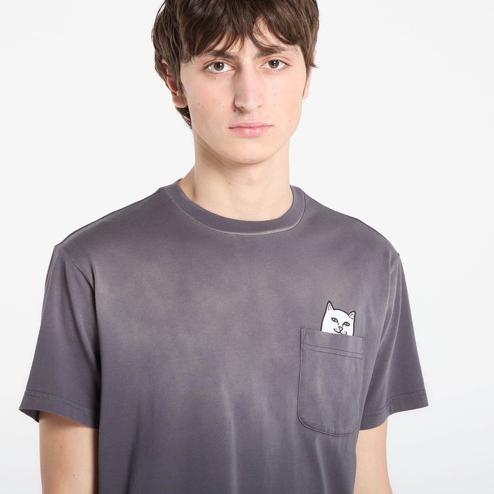 Magliette da uomo RIPNDIP Lord Nermal Pocket Tee Charcoal Vintage Wash