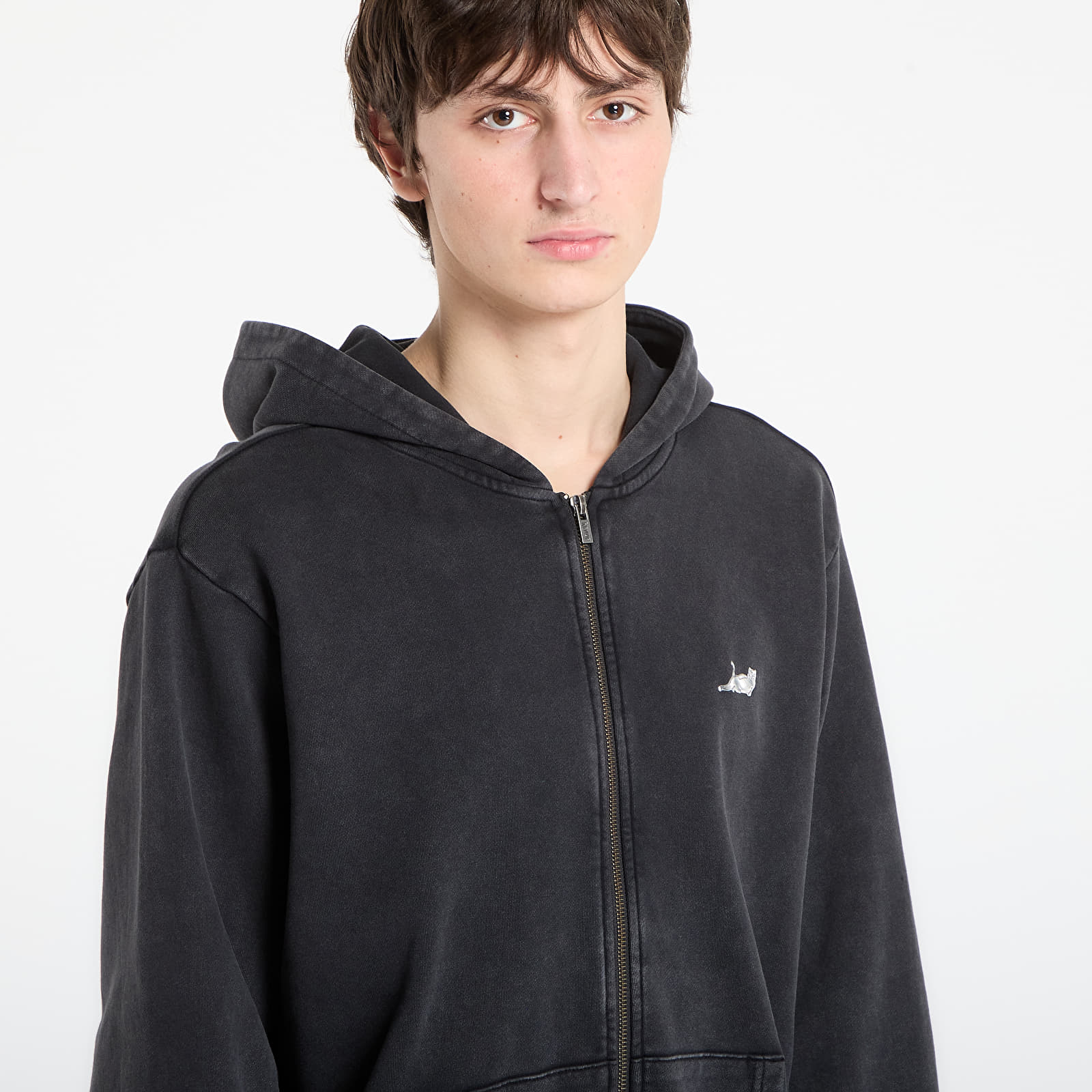 Мъжки суичъри RIPNDIP Castanza Zip Up Hoodie Black Vintage Wash