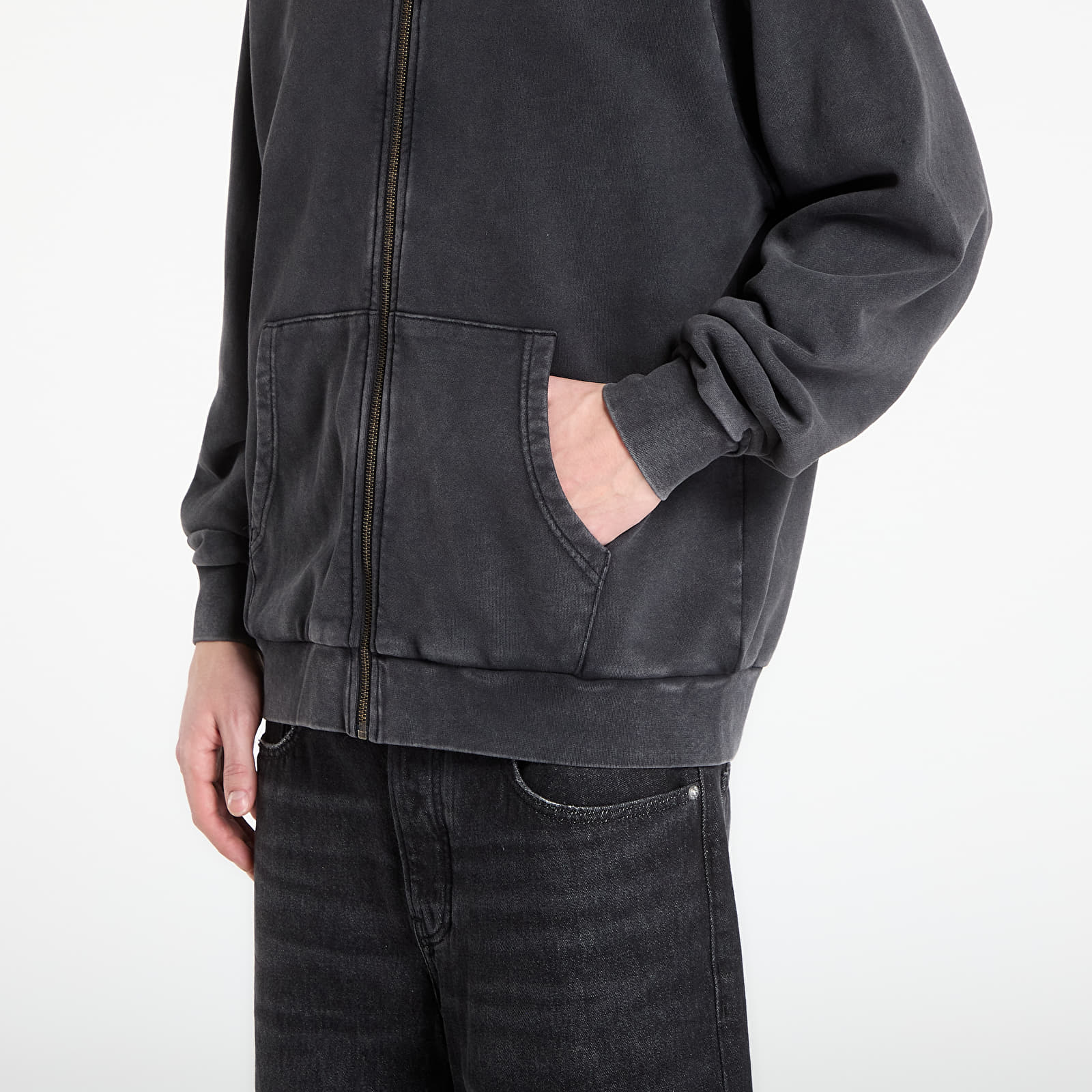 Мъжки суичъри RIPNDIP Castanza Zip Up Hoodie Black Vintage Wash