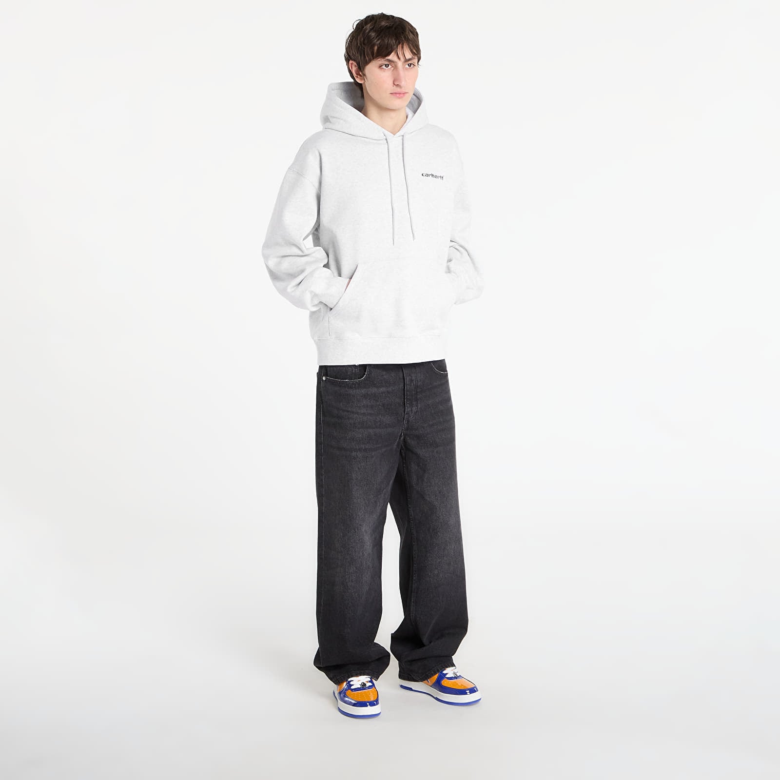 Pánské mikiny Carhartt WIP Hooded Caps Sweat UNISEX Ash Heather