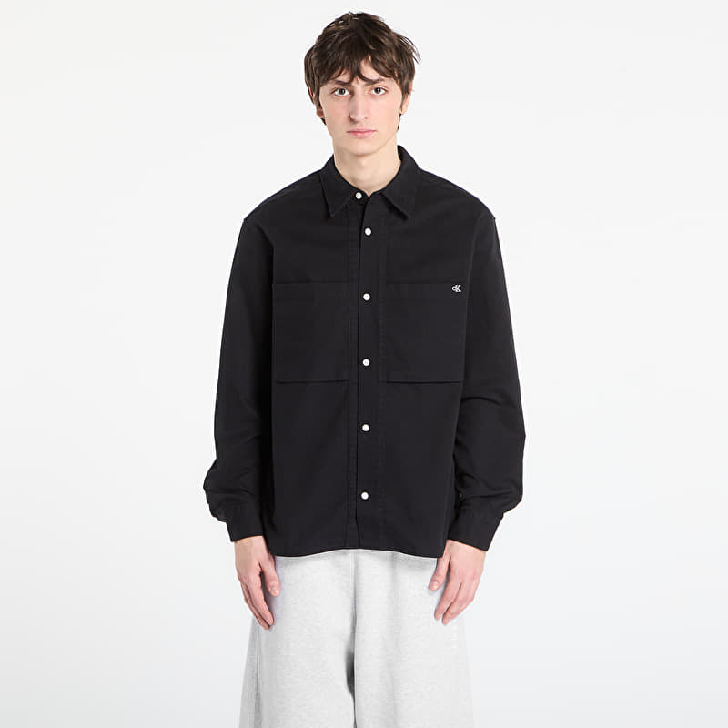Calvin Klein Jeans Ls Cotton Twill Rela Shirt Black