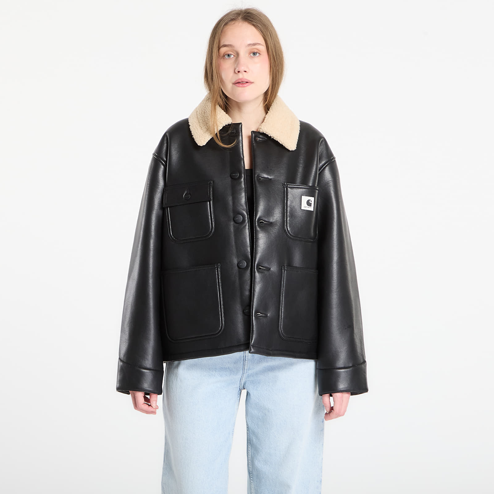 Jachetă Carhartt WIP W Shepton OG Michigan Coat Black/ Natural S