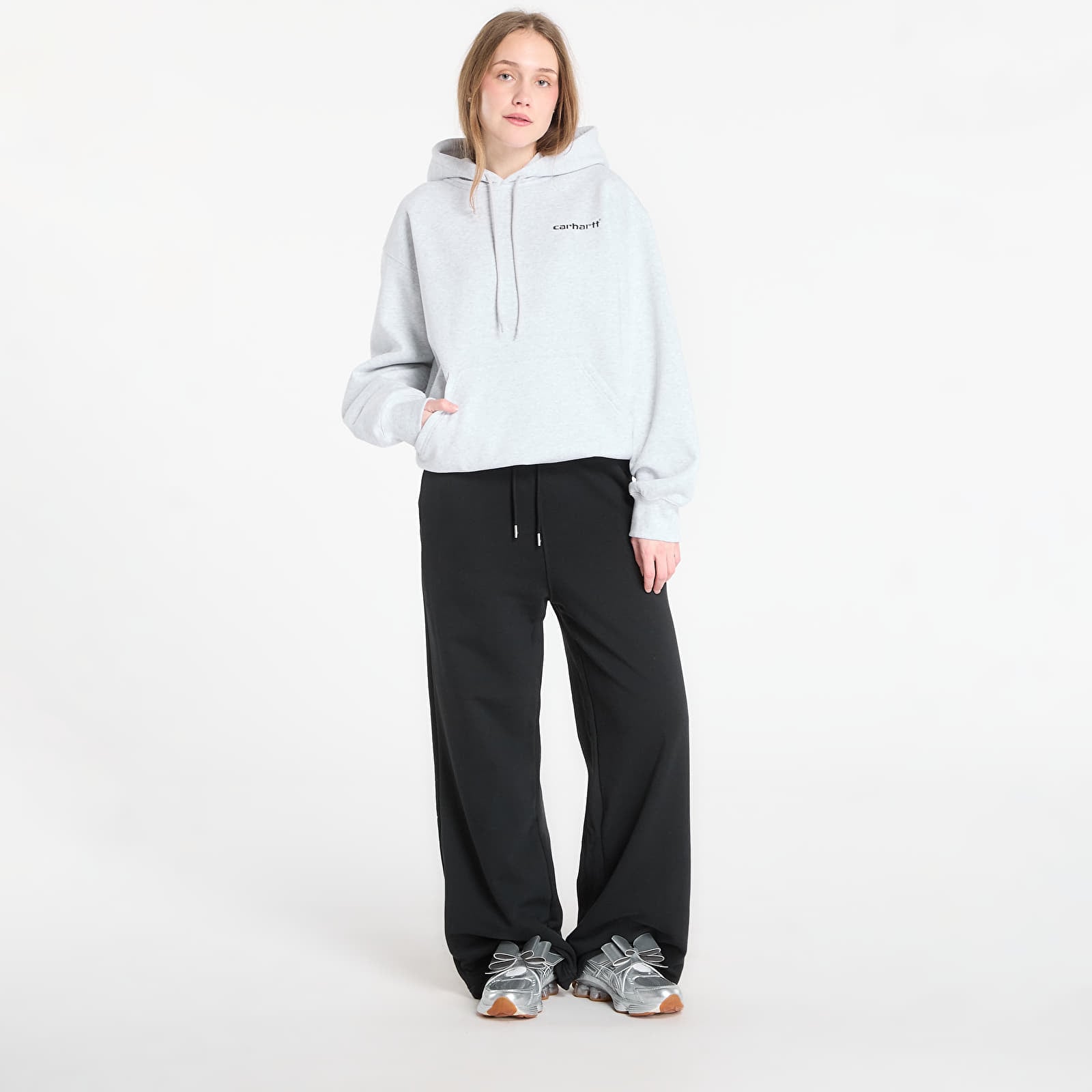 Pánské mikiny Carhartt WIP Hooded Caps Sweat UNISEX Ash Heather