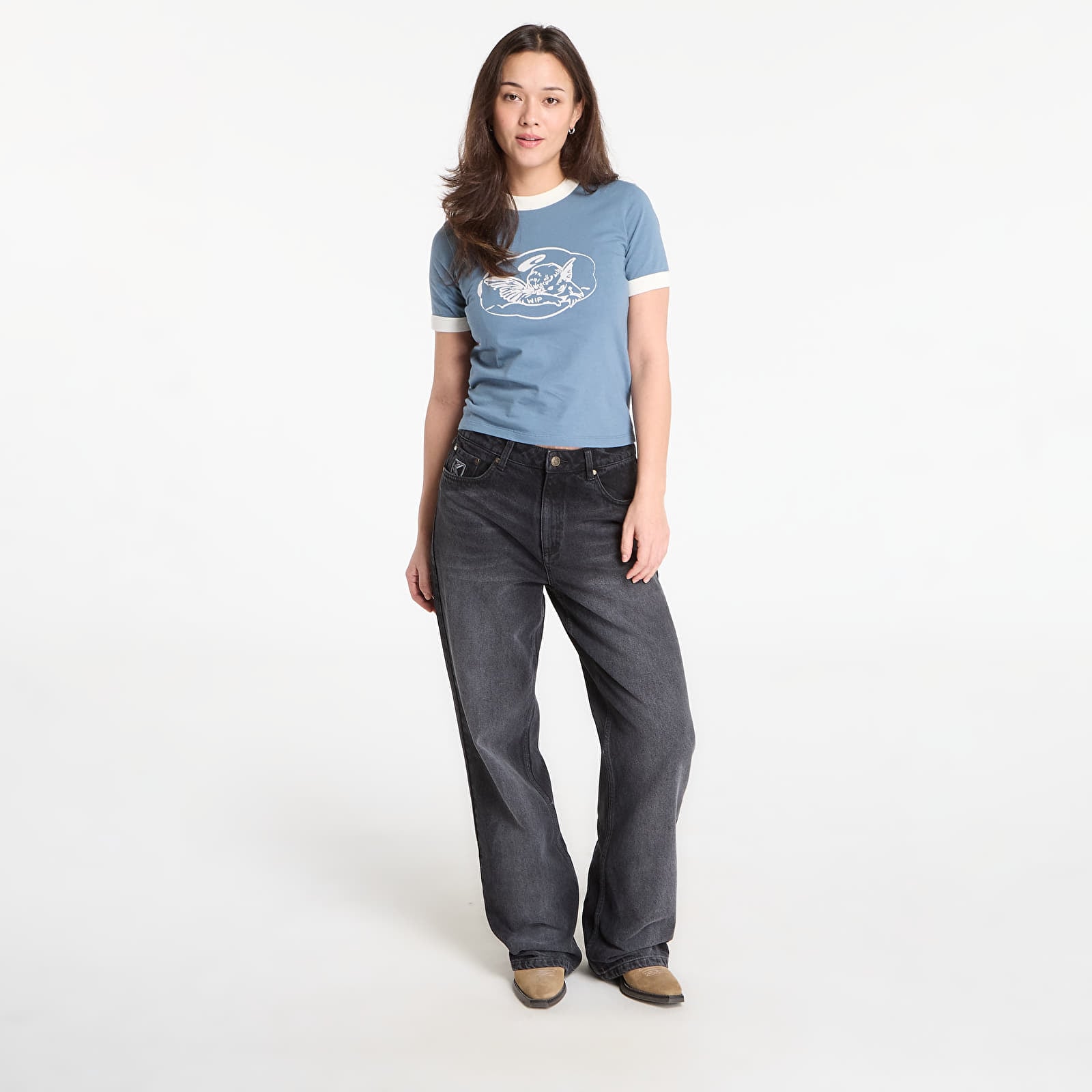 Tričká Carhartt WIP W' S/S Reminiscing Ringer T-Shirt Velvet Blue