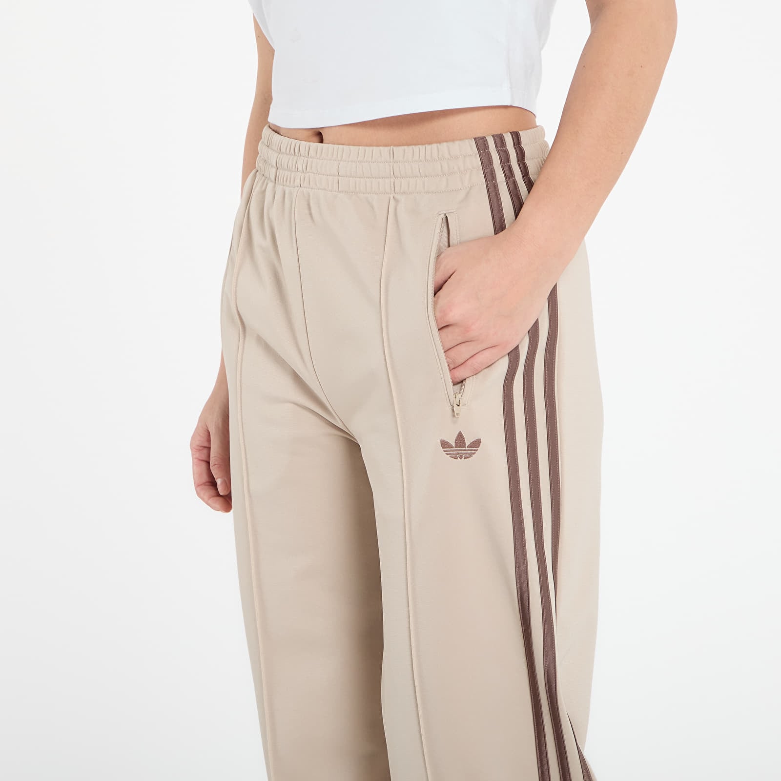 Trenerke adidas Firebird Loose Track Tracksuit Bottoms Stone Khaki/ White