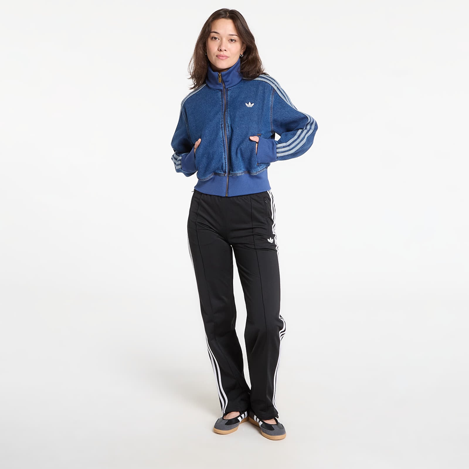 Μπουφάν adidas Firebird Track Top Denim Medium Vintage Denim/ White