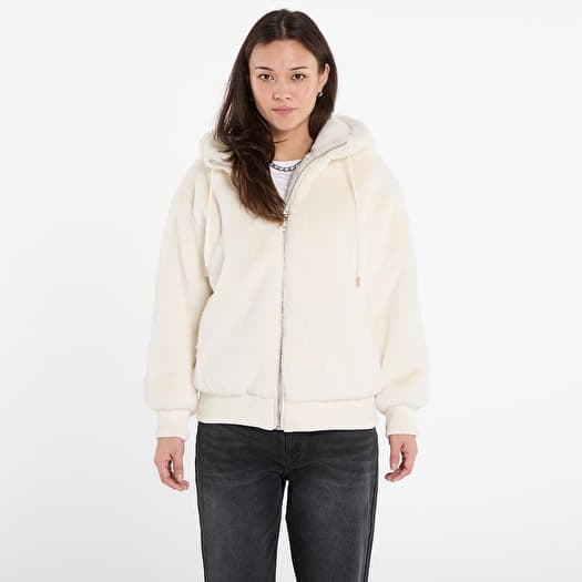 Яке Guess Jeans Lucrezia Faux Fur Logo Jacket Cream White