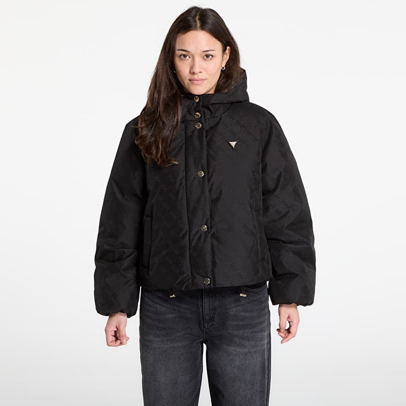 Jacke GUESS 4G Boxy Puffer Jacket Jacquard Jblk Mon
