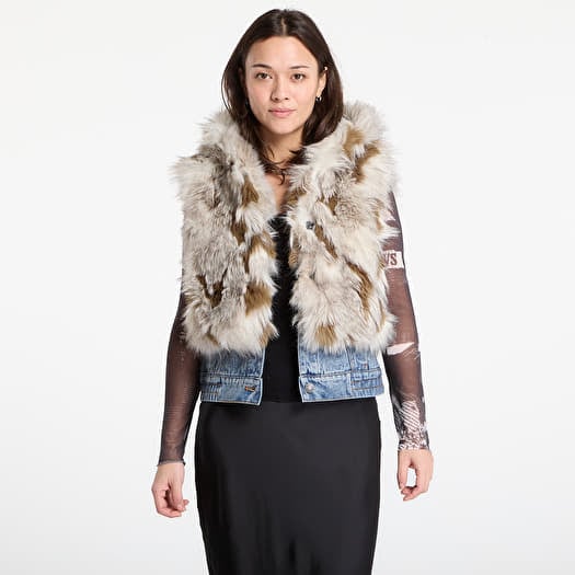 Prsluk Desigual Bunny Fur Vest Brown