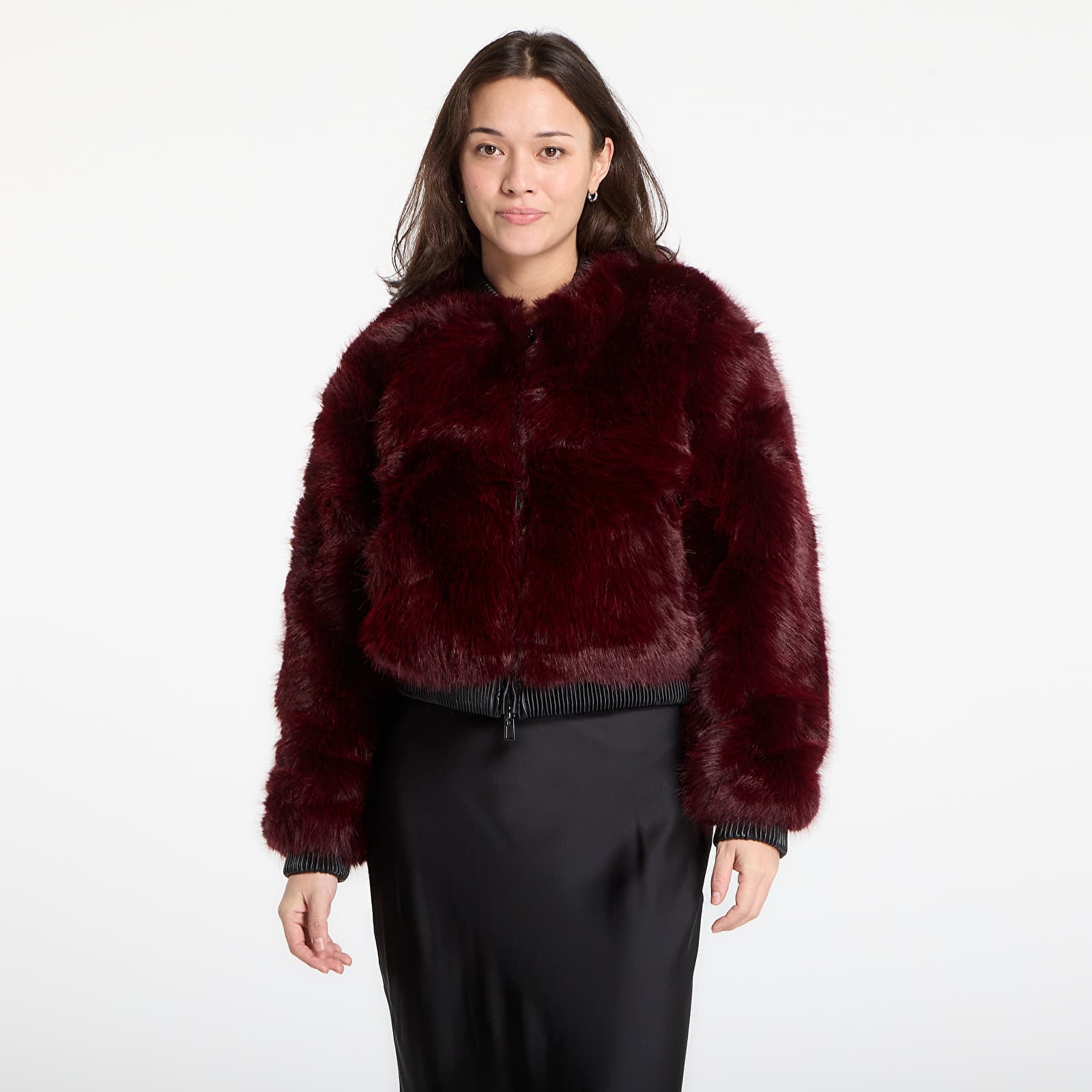 Palton Desigual Raspberry Fur Jacket Red M