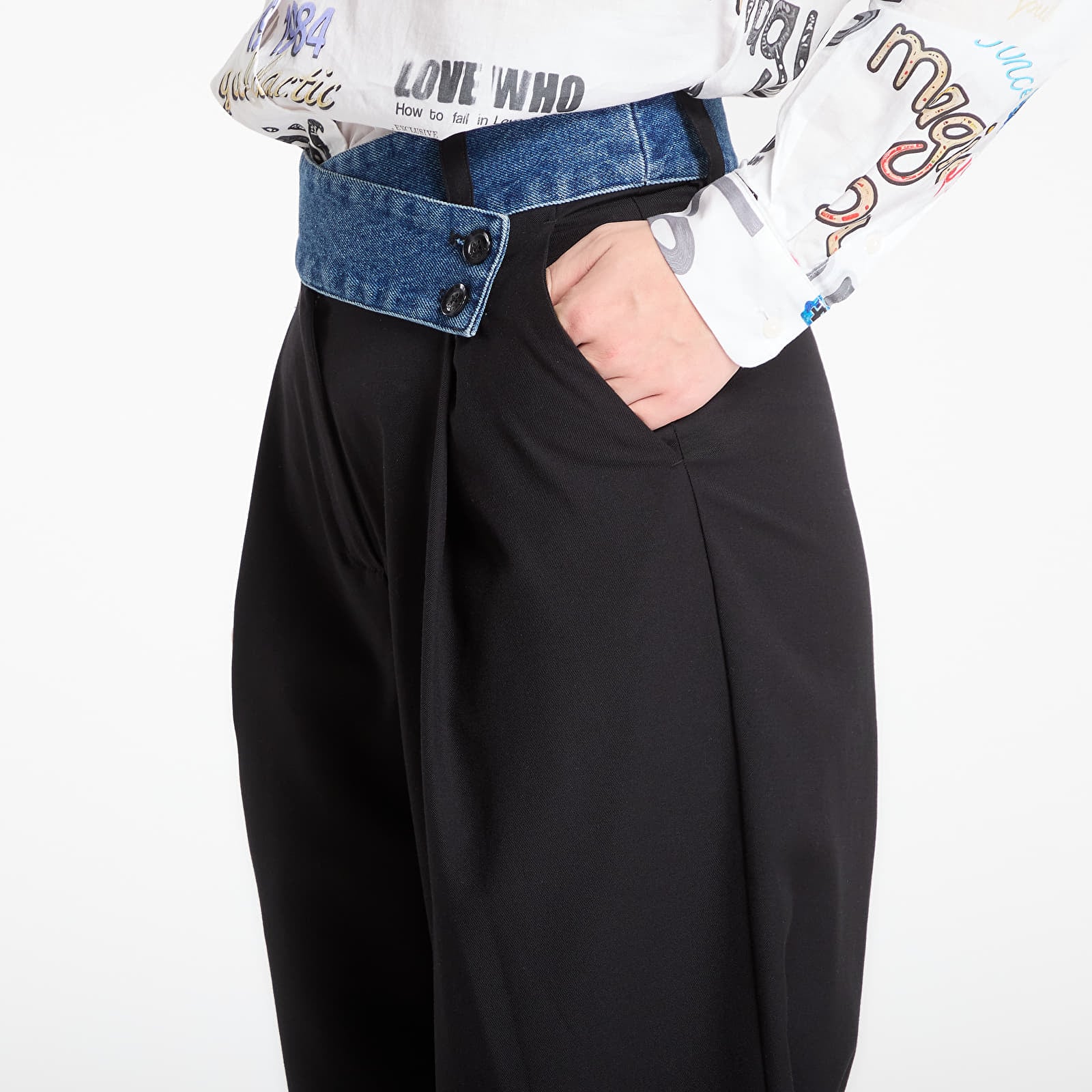 Bukser Desigual Tailored Pants Combined Black