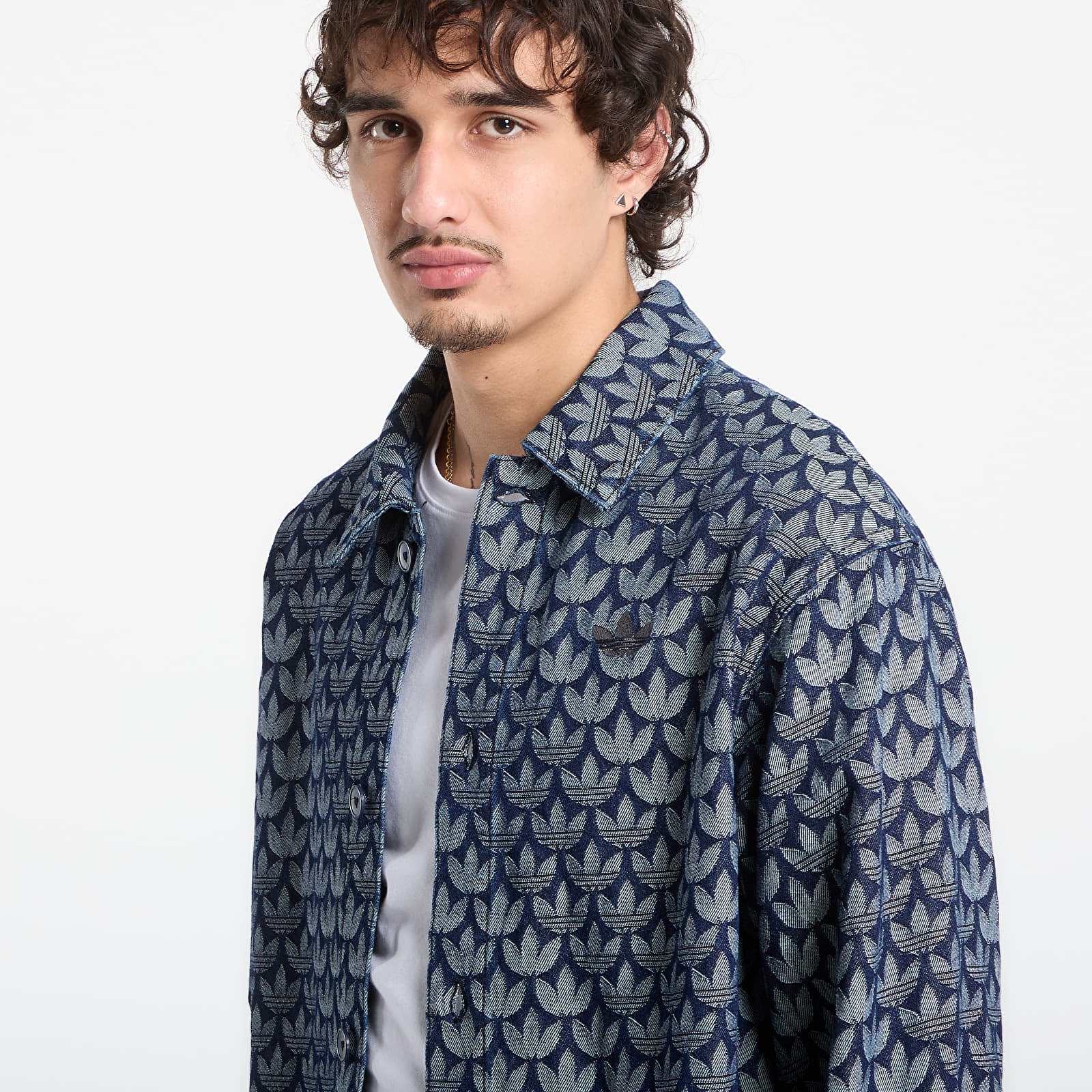 Мужские рубашки adidas Monogram Shirt Indigo Denim