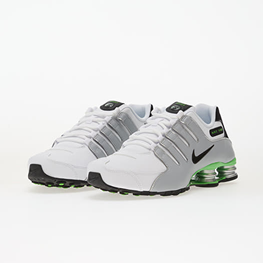 Nike Shox Nz White/ Black-Metallic Silver-Green Pulse | Queens