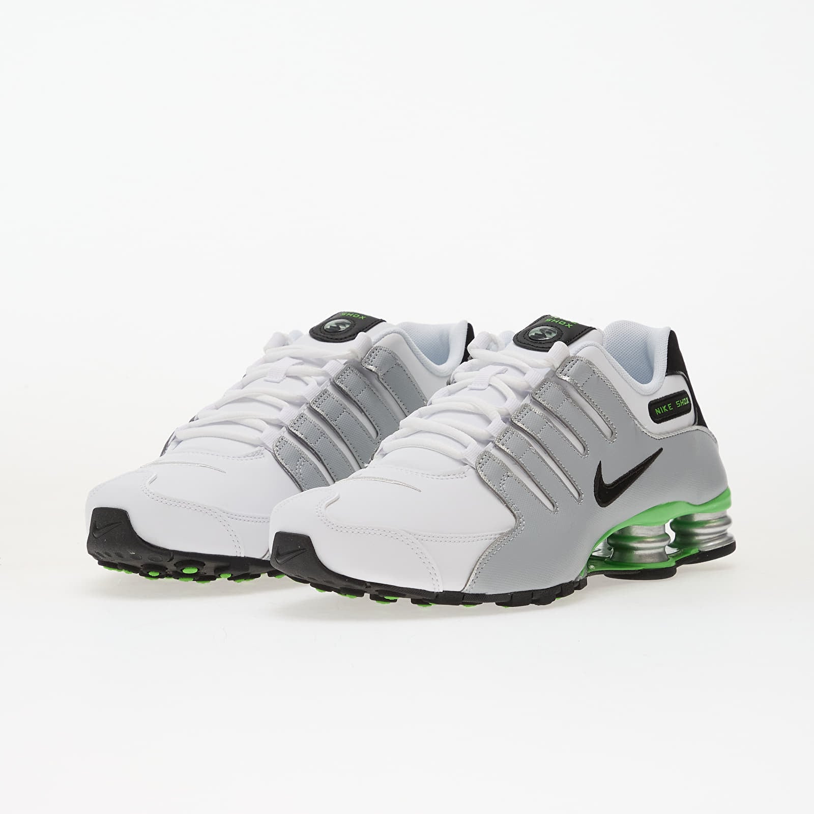 Buty męskie Nike Shox Nz White/ Black-Metallic Silver-Green Pulse