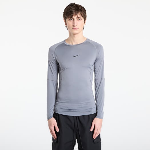 Tricou Nike Pro Men's Dri-FIT Tight Long-Sleeve Fitness Top Smoke Grey/ Black
