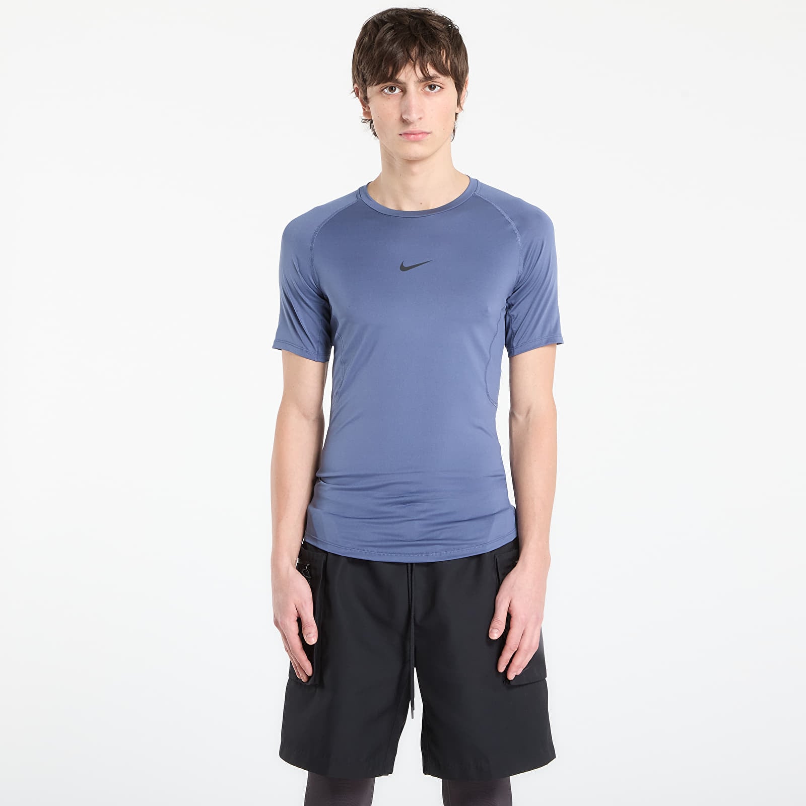 Férfi pólok Nike Pro Men's Dri-FIT Tight Short-Sleeve Fitness Top Diffused Blue/ Black