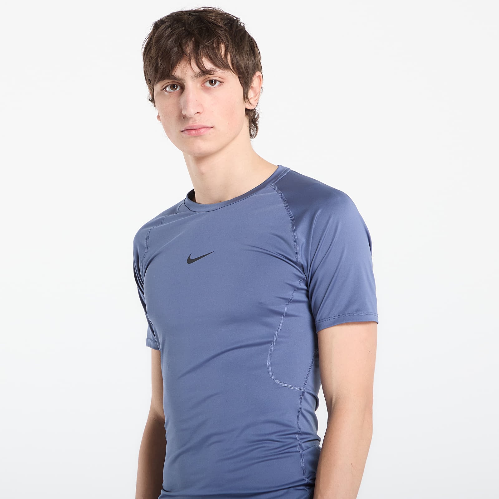Férfi pólok Nike Pro Men's Dri-FIT Tight Short-Sleeve Fitness Top Diffused Blue/ Black