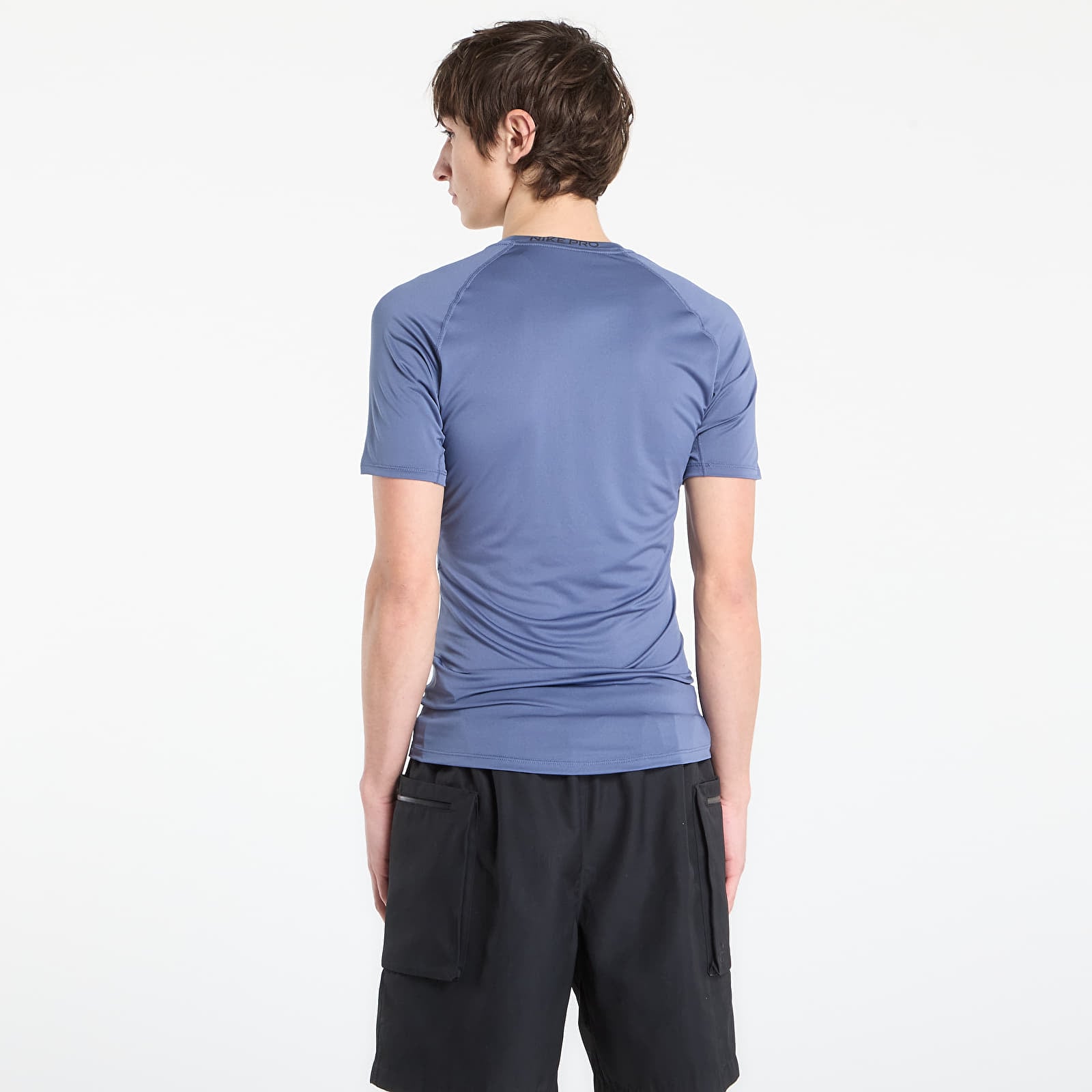 Férfi pólok Nike Pro Men's Dri-FIT Tight Short-Sleeve Fitness Top Diffused Blue/ Black