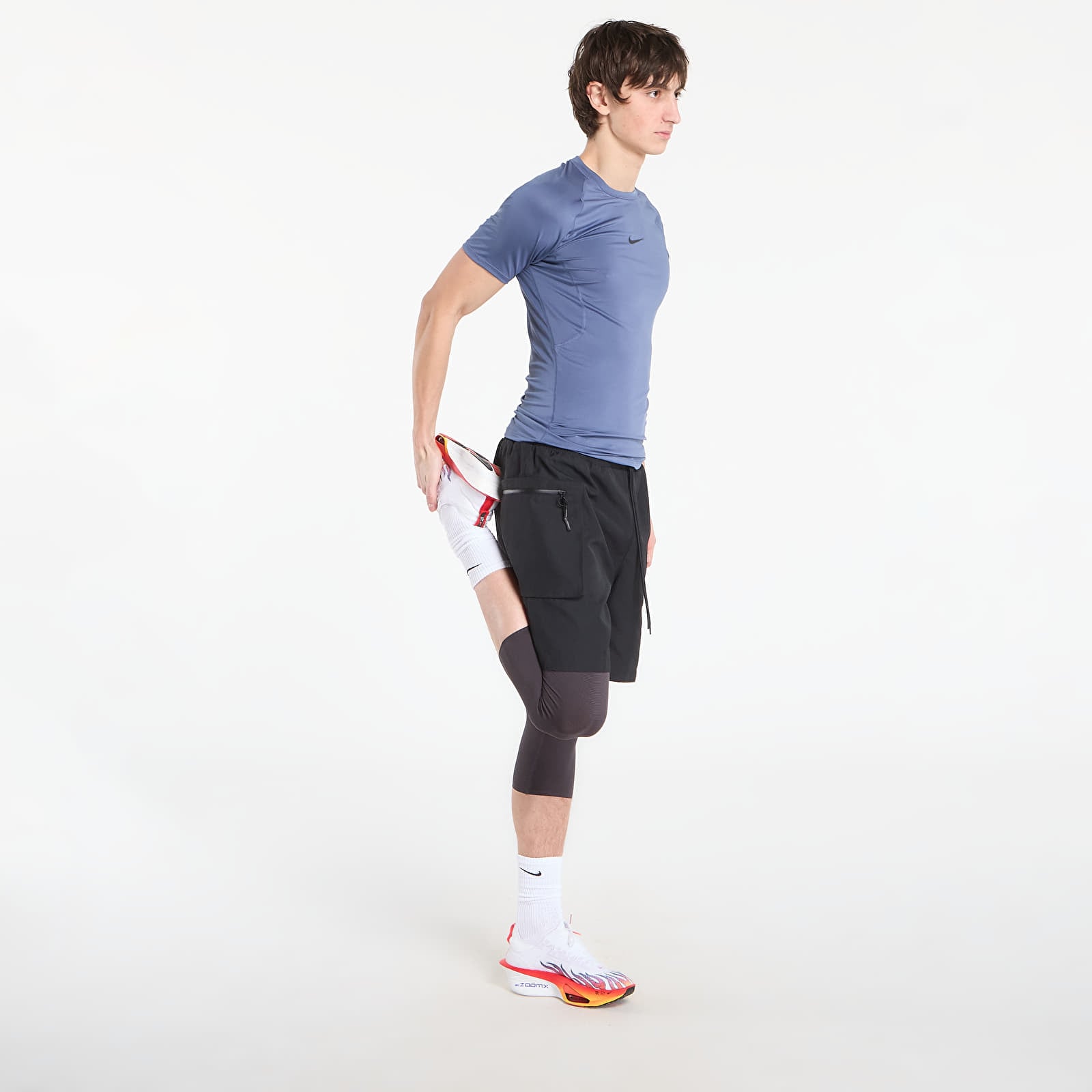 Férfi pólok Nike Pro Men's Dri-FIT Tight Short-Sleeve Fitness Top Diffused Blue/ Black