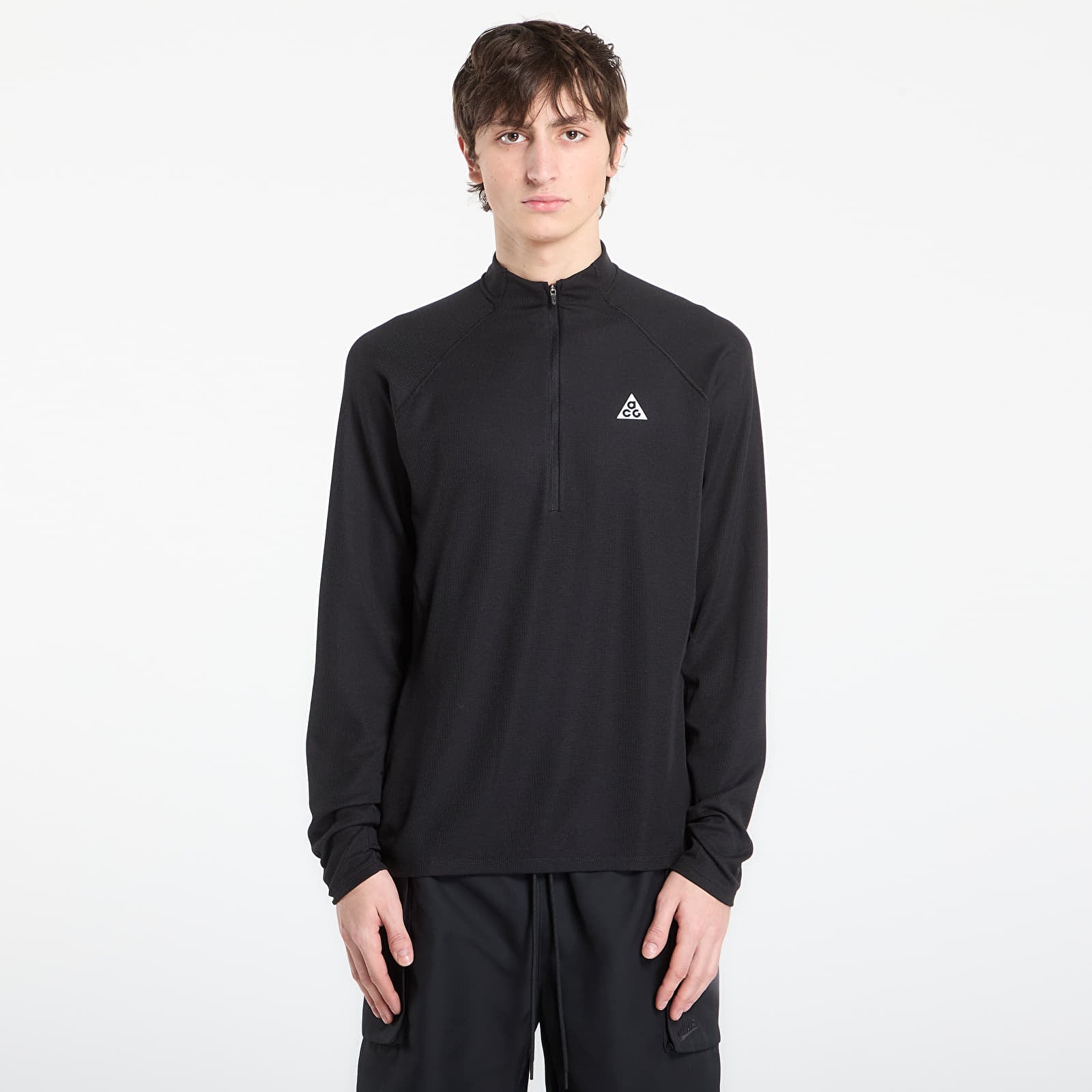 Férfi pólok Nike ACG Men's Dri-FIT Mid-Layer 1/4-Zip Trail Running Top Black/ Black/ Summit White