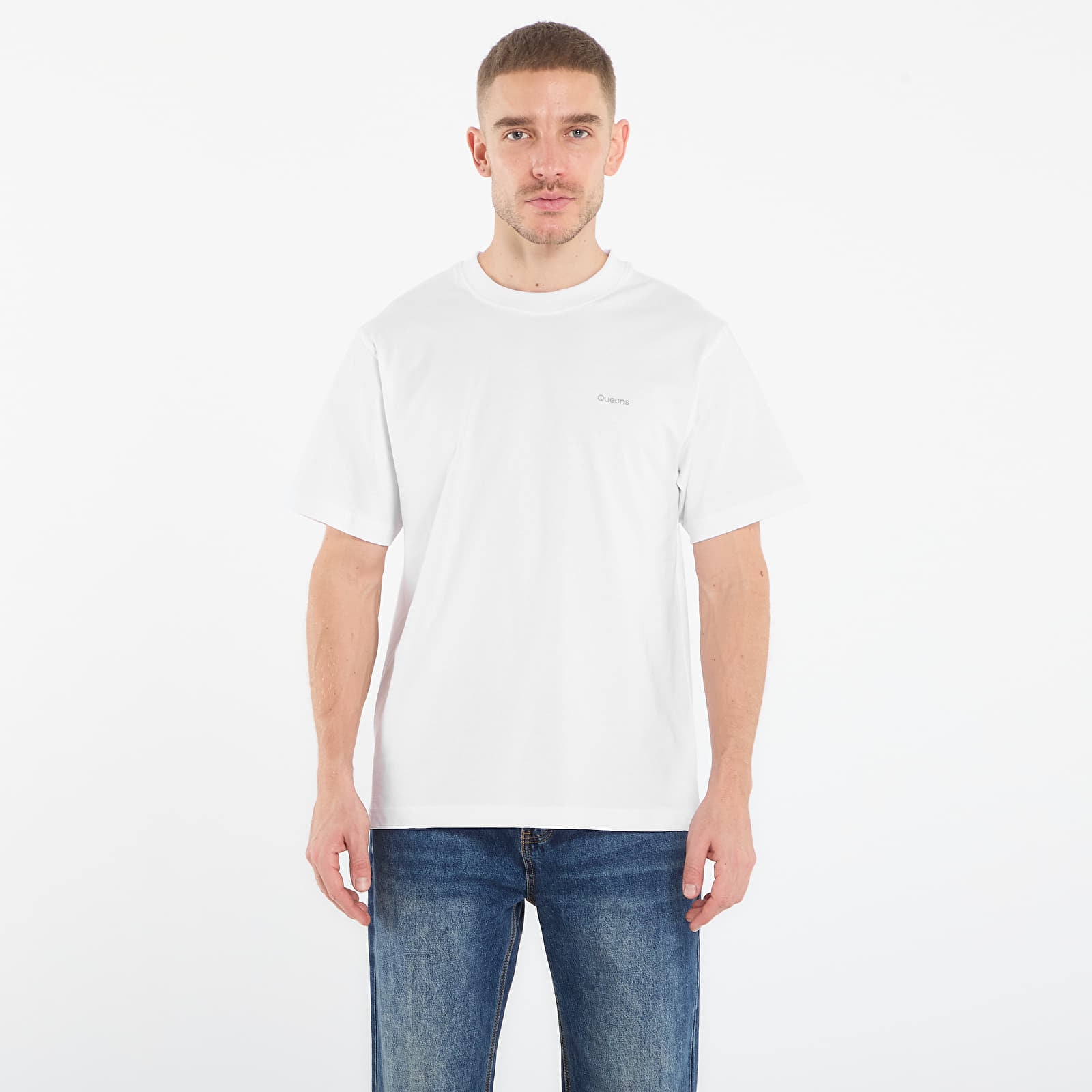 Pólók Queens Men's Esssential T-Shirt With Contrast Print 5-Pack Black/ Black/ White/ White/ Navy