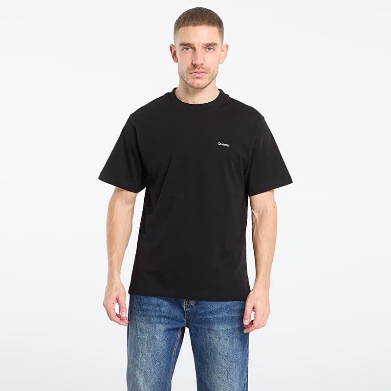 Tričko Queens Men's Esssential T-Shirt With Contrast Print 3-Pack Black/ Black/ Black