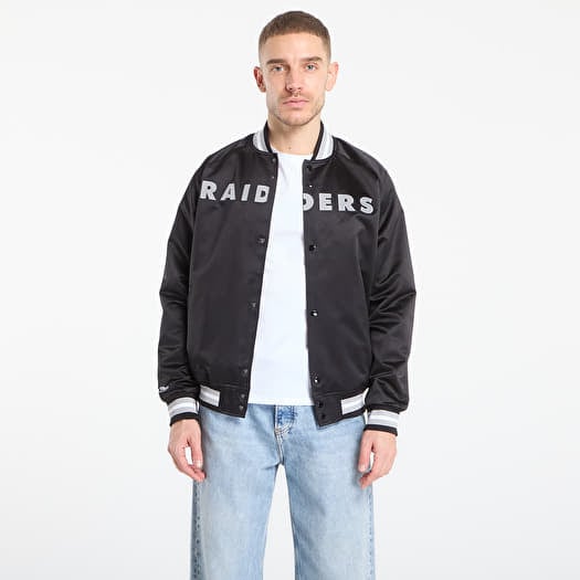 Dzseki Mitchell & Ness NFL Lightweight Satin Jacket Vintage Logo Raiders Black