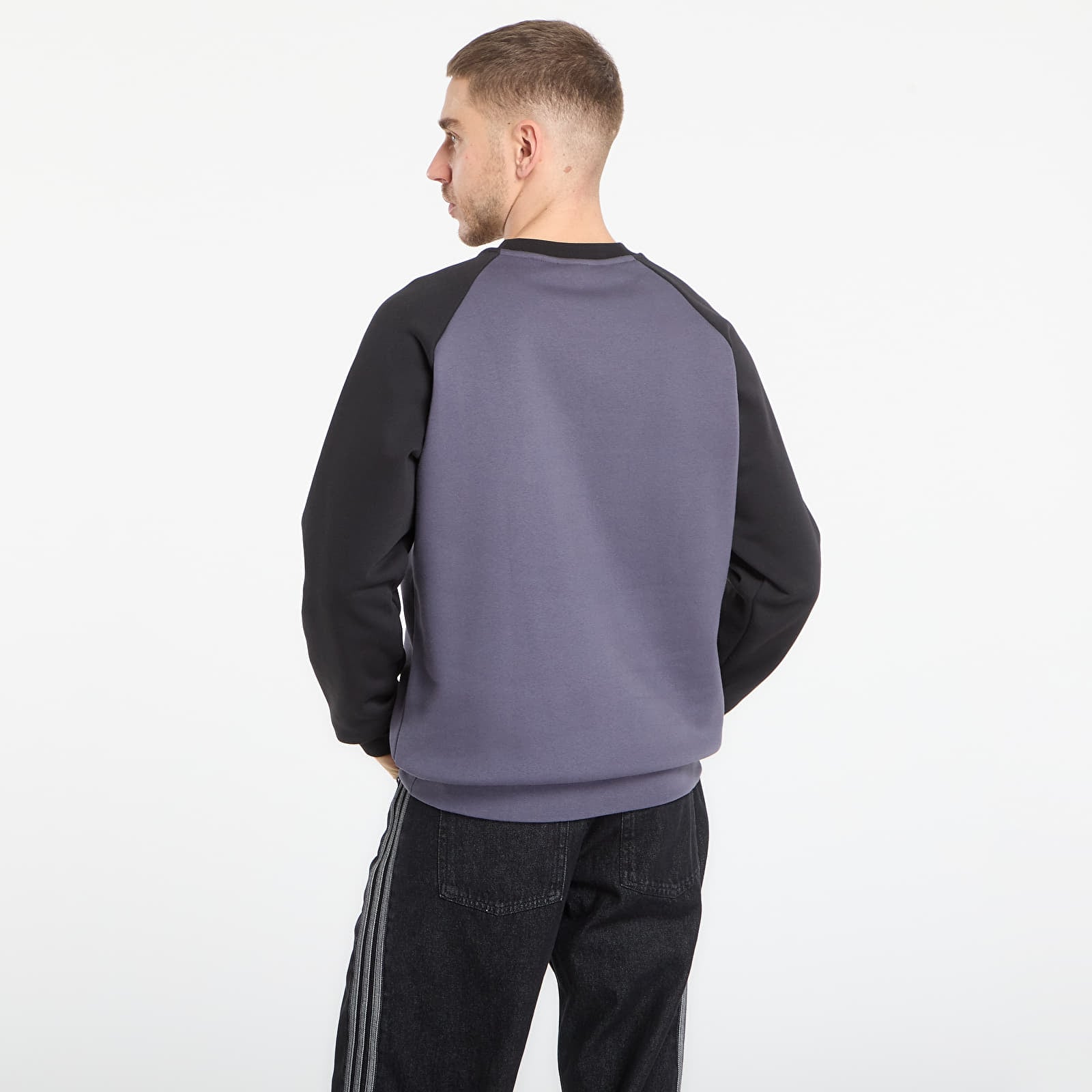 Чоловічі худі adidas Chest Stripes Crewneck Sweatshirt Aurora Onix/ White