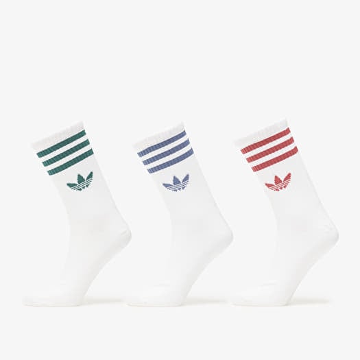 adidas 3S Crew Socks 3-Pack White/ Preloved Ruby/ Prloin/ Cgreen